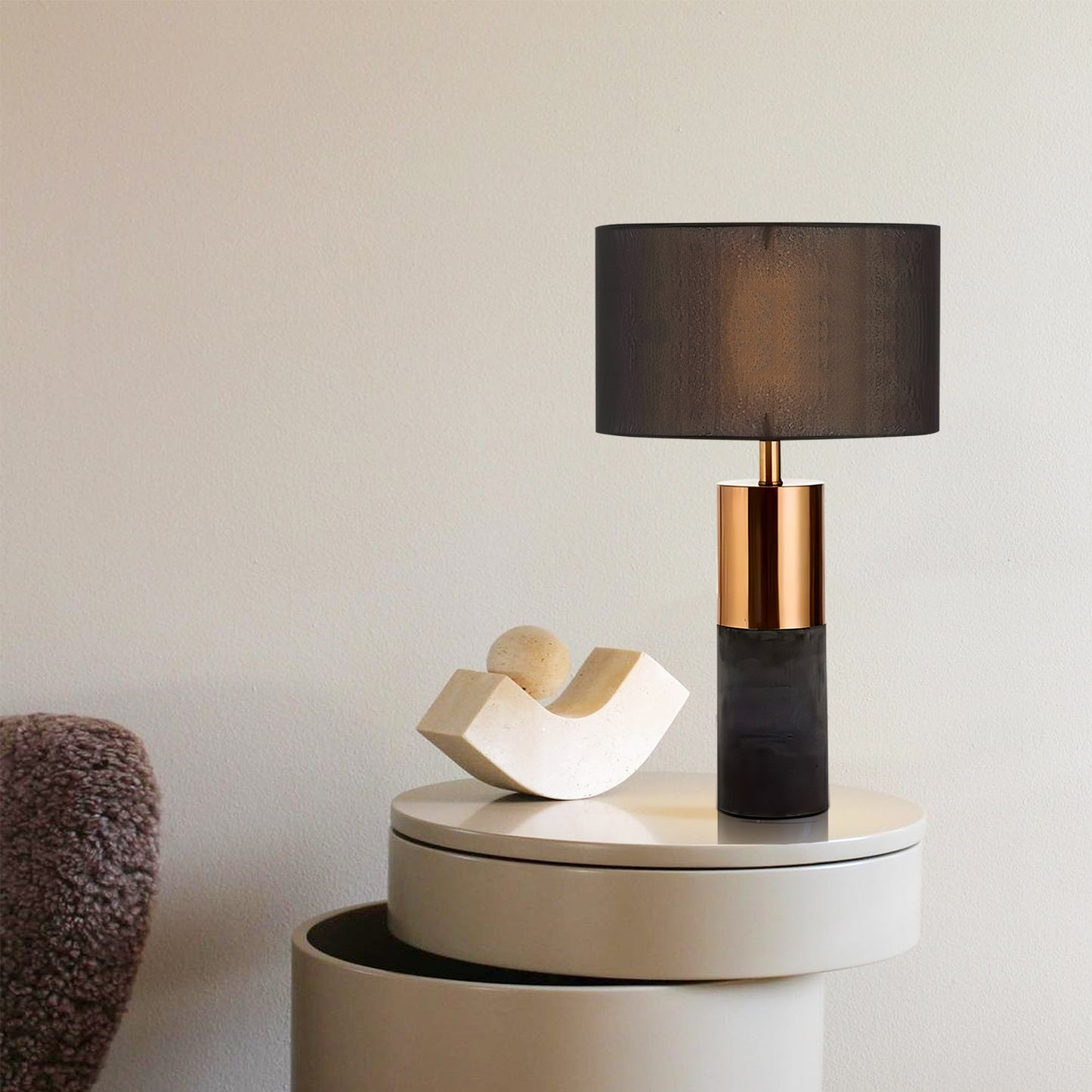 Cement Gray Table Lamp