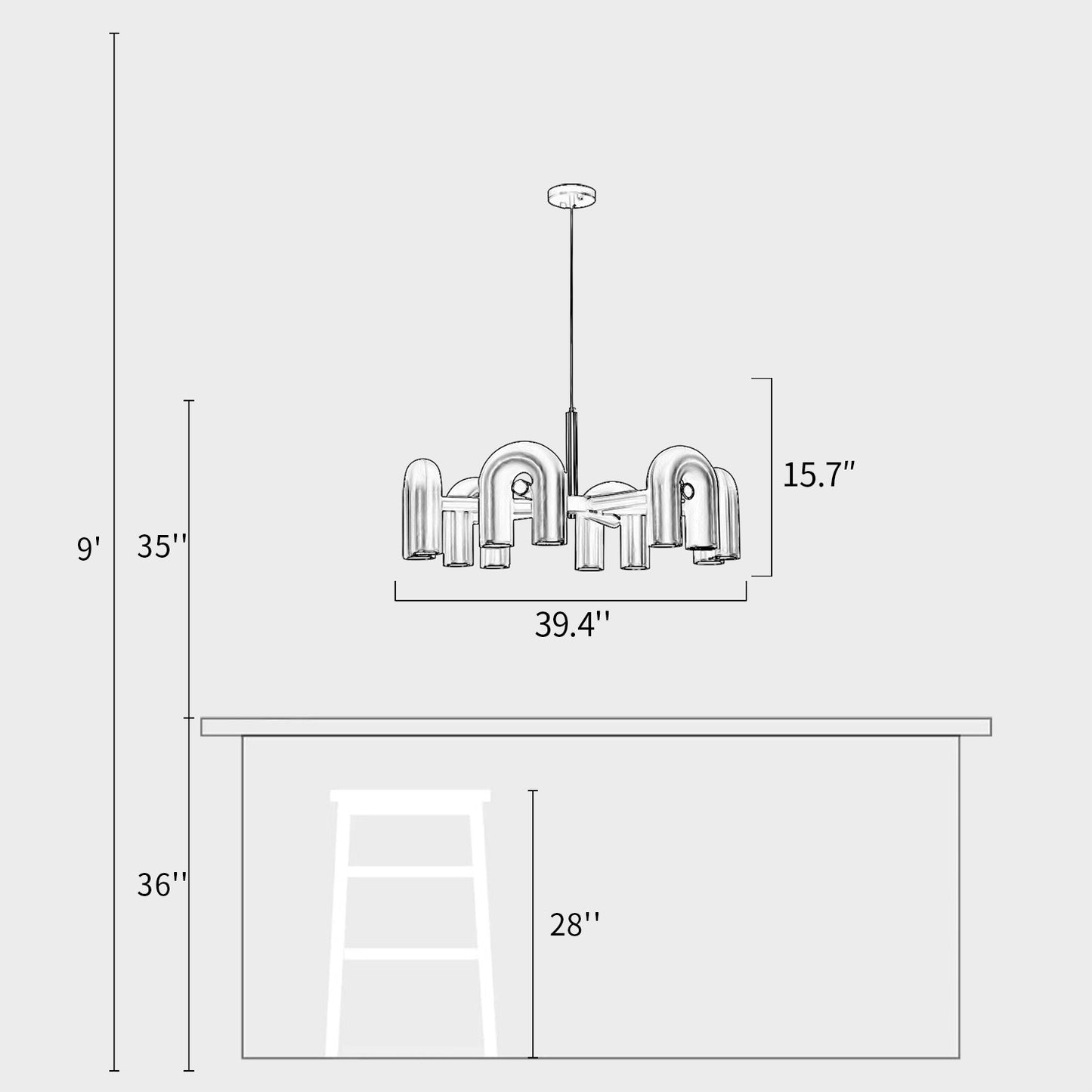 Cirkus Tube Chandelier