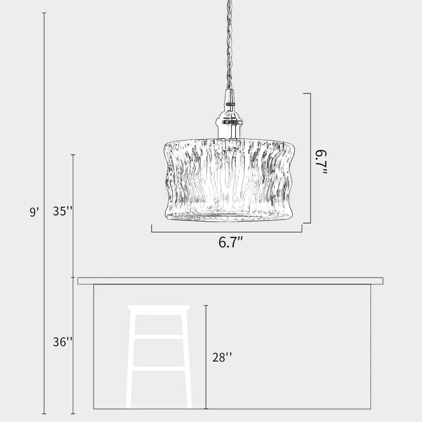 Clear Glass Pendant Lamp