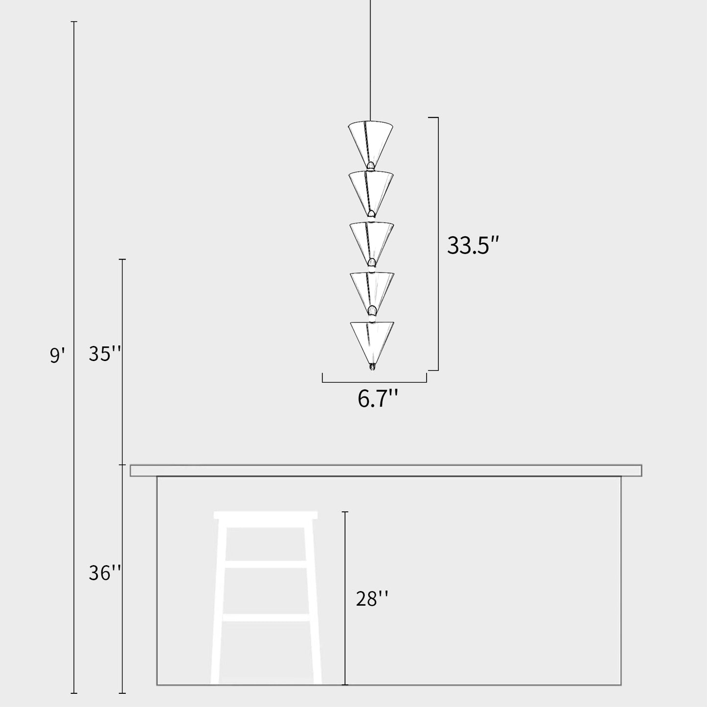 Cone Stack Pendant Light