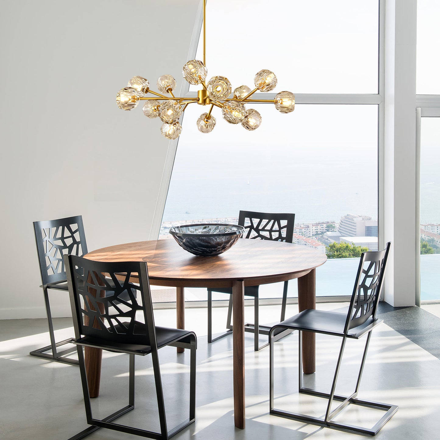 Crystal Ball Cluster Chandelier