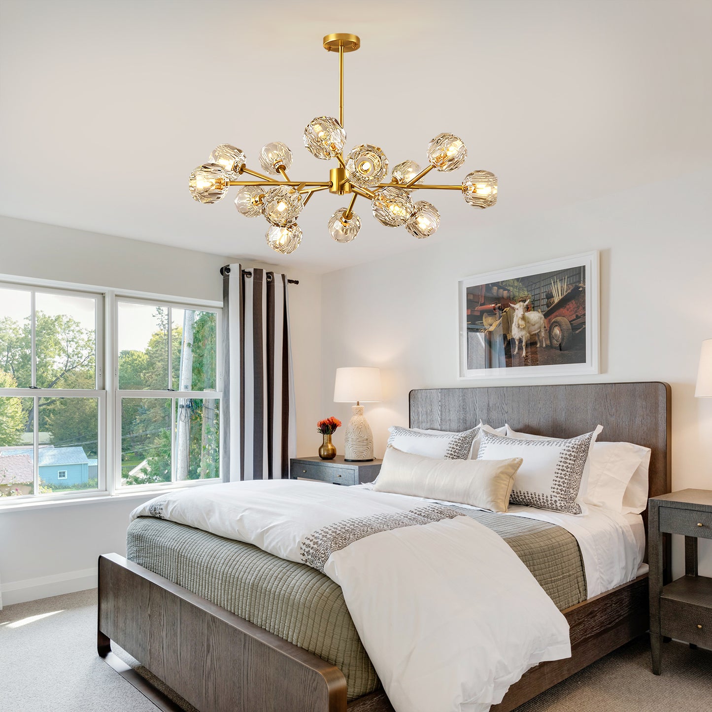 Crystal Ball Cluster Chandelier