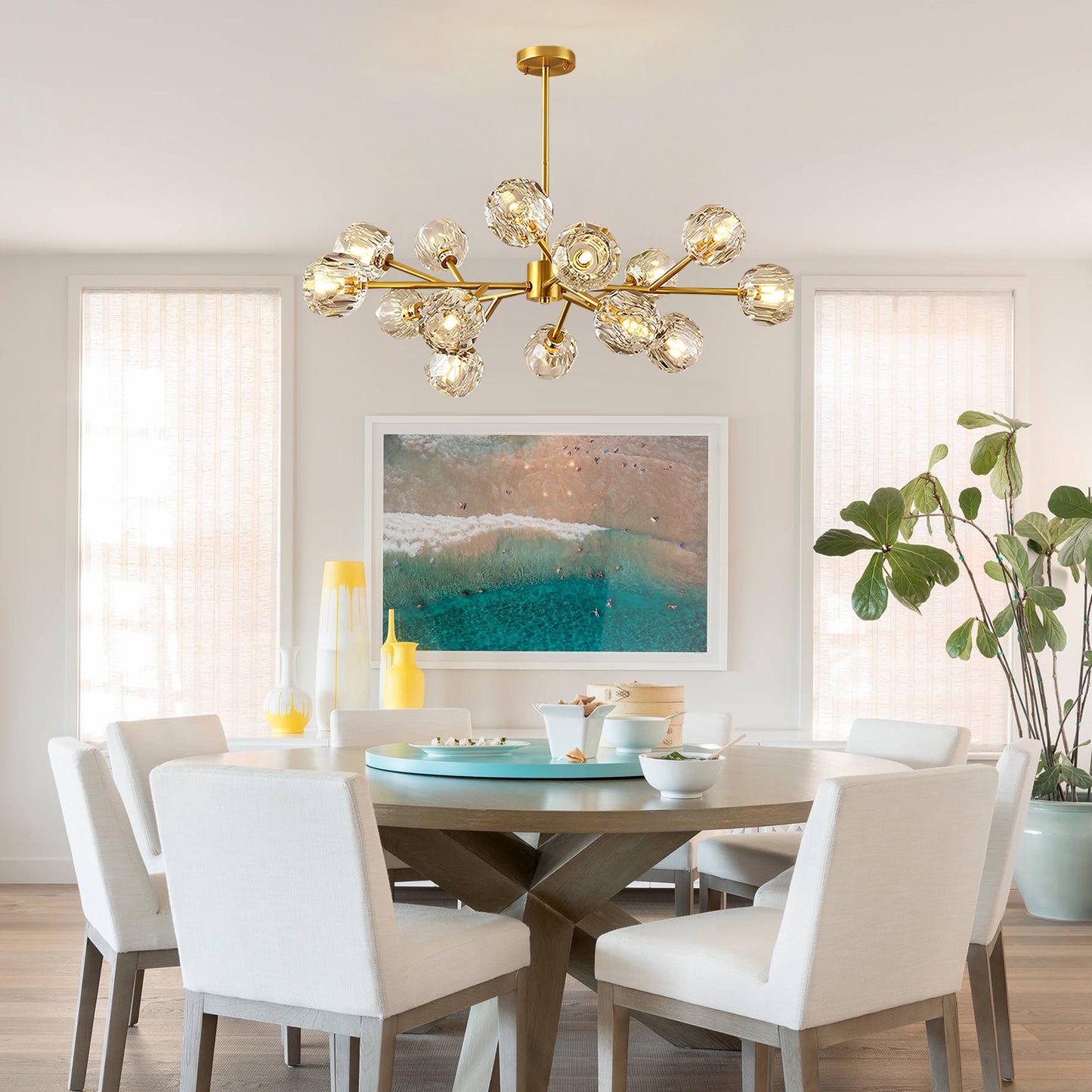 Crystal Ball Cluster Chandelier