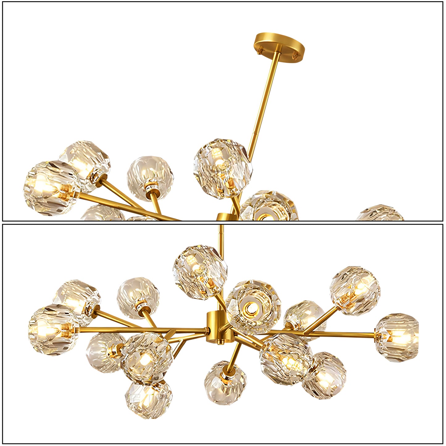 Crystal Ball Cluster Chandelier