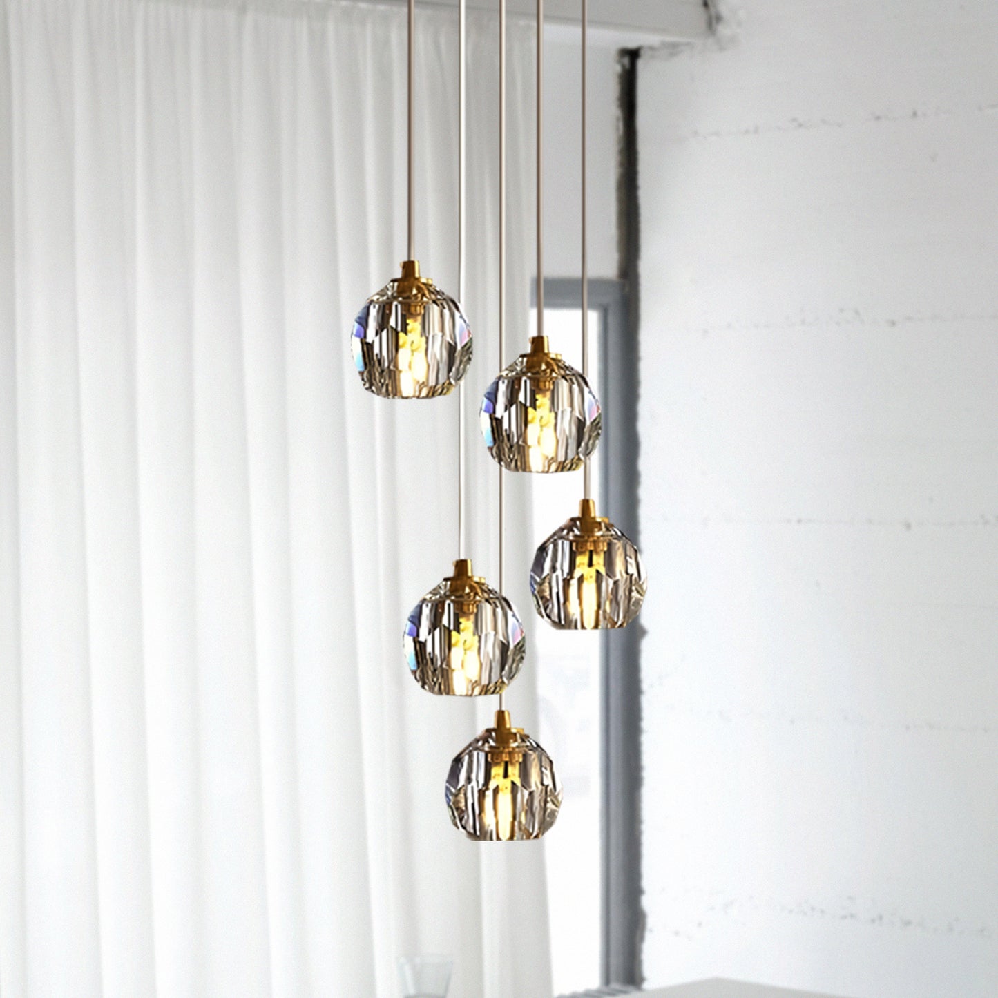 Crystal Ball Round Cluster Chandelier