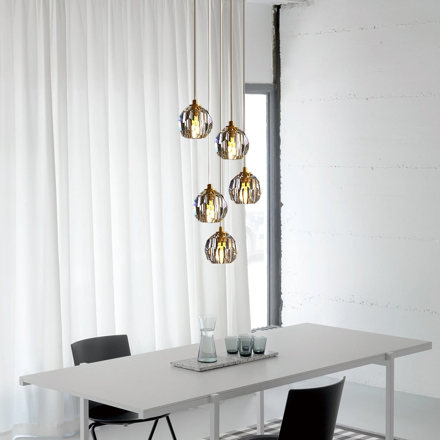 Crystal Ball Round Cluster Chandelier