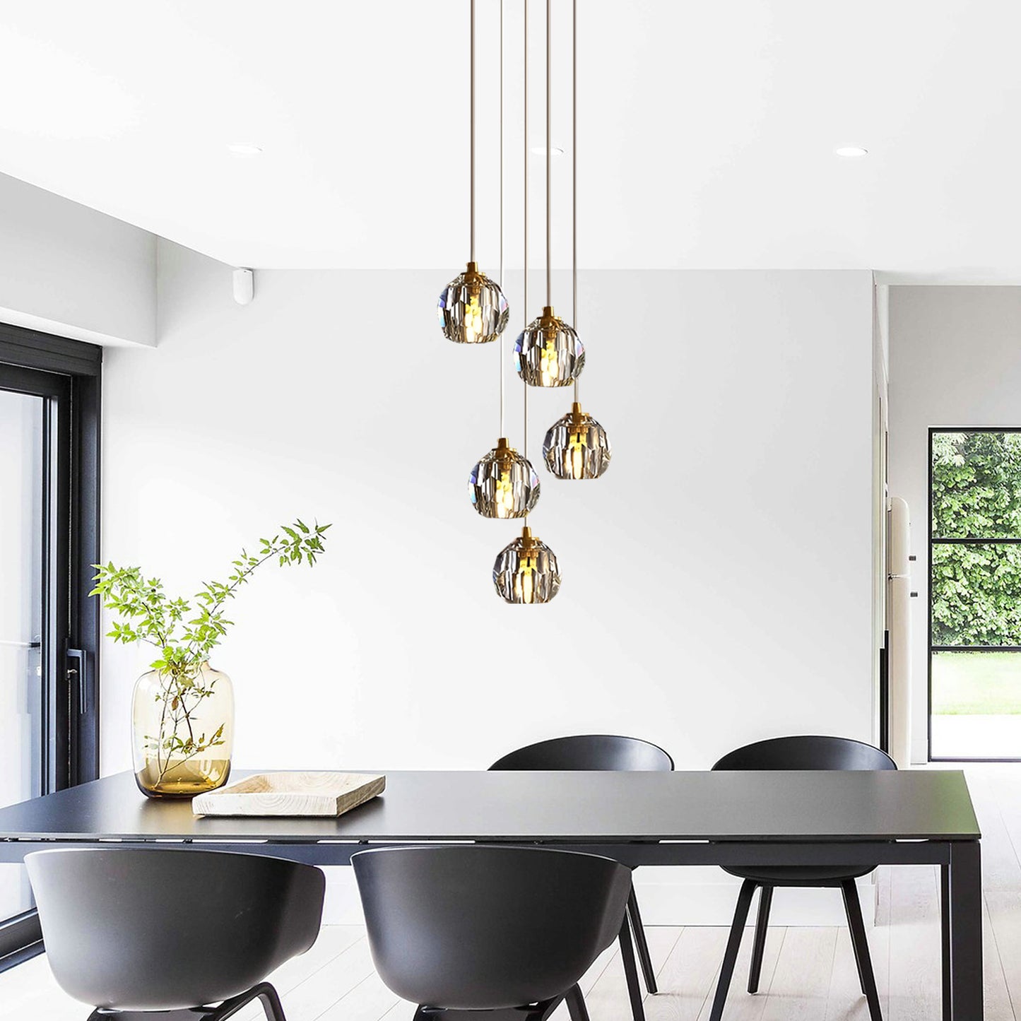 Crystal Ball Round Cluster Chandelier