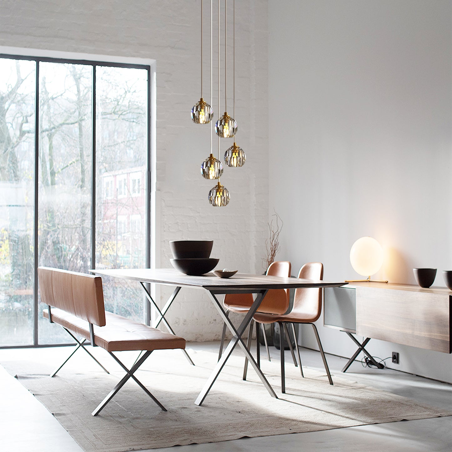 Crystal Ball Round Cluster Chandelier