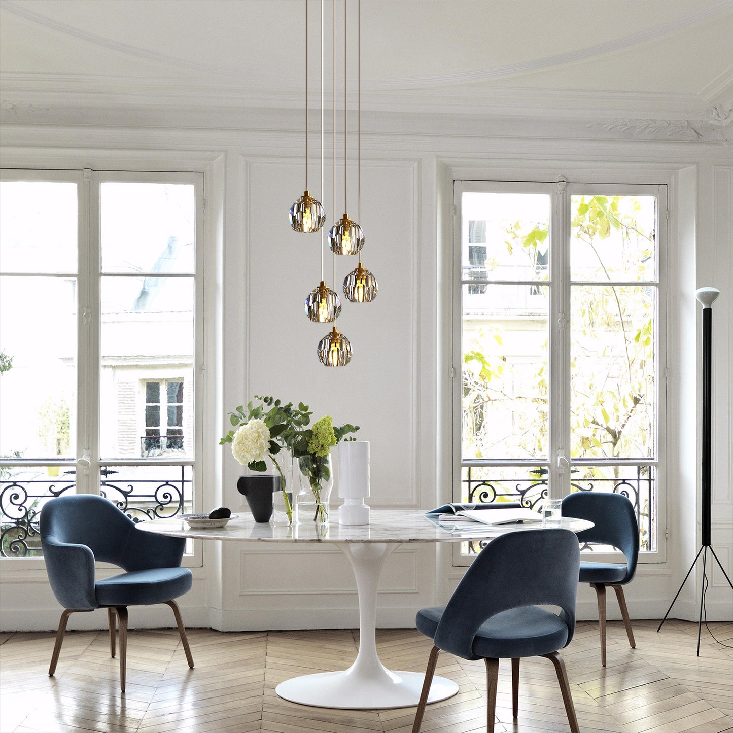 Crystal Ball Round Cluster Chandelier