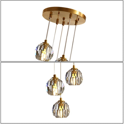 Crystal Ball Round Cluster Chandelier