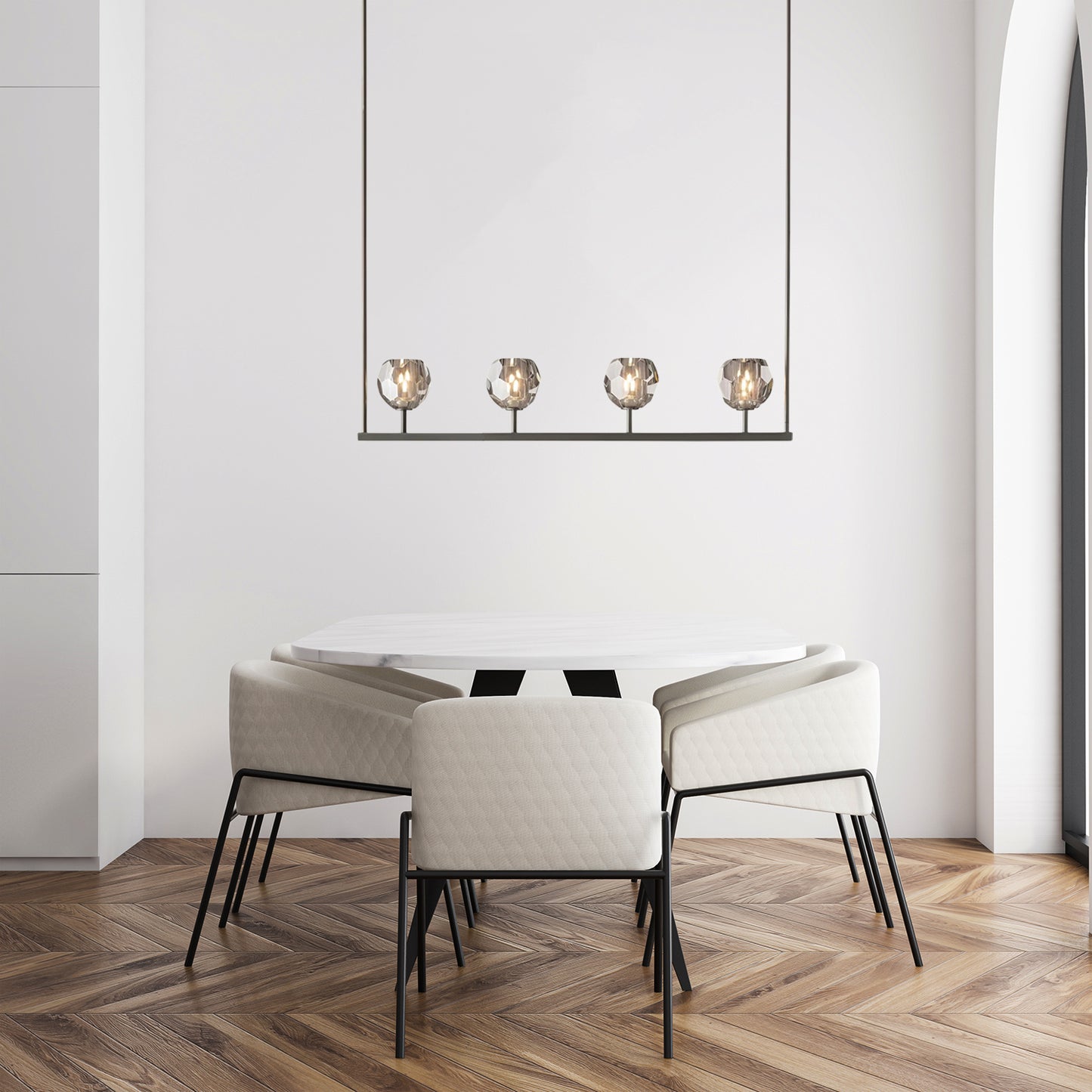 Crystal Glass Linear Chandelier