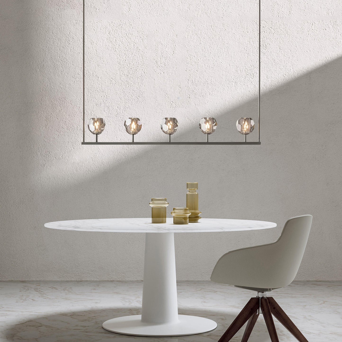 Crystal Glass Linear Chandelier