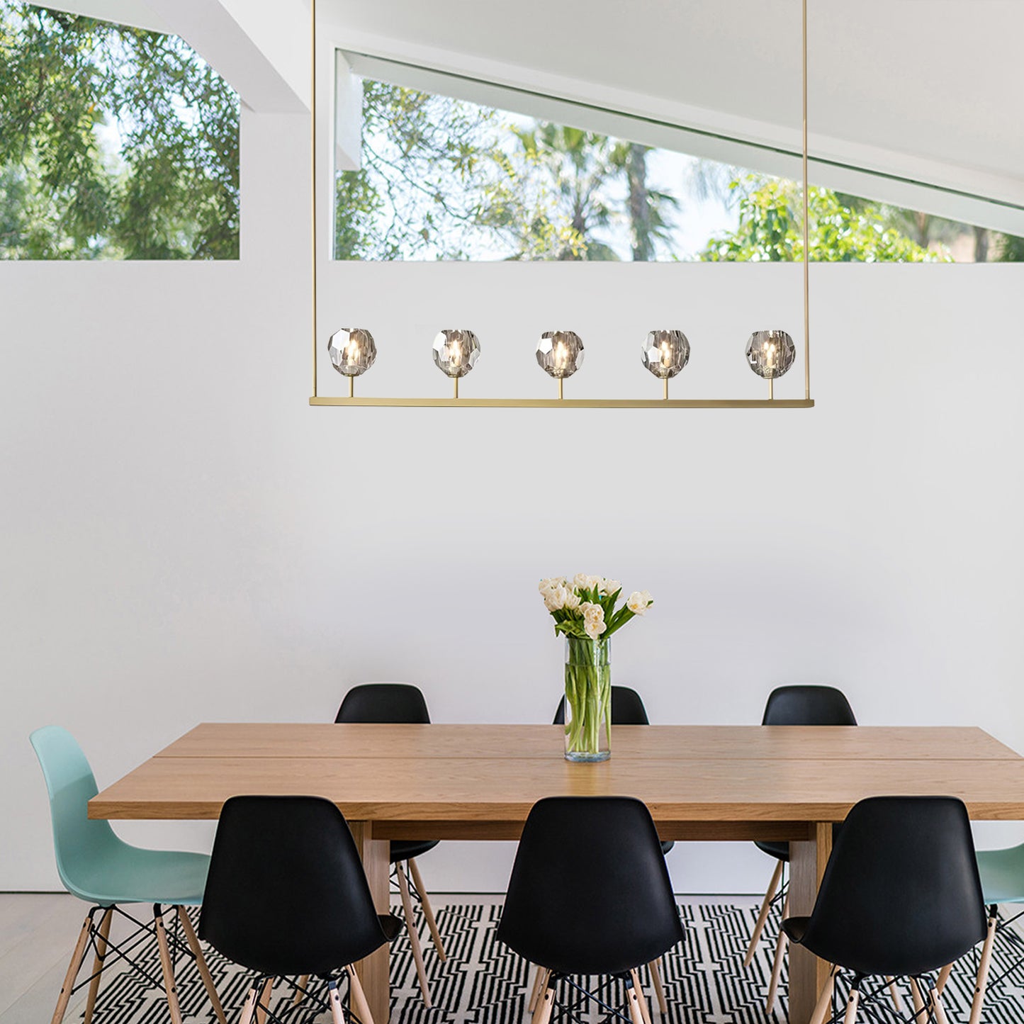 Crystal Glass Linear Chandelier