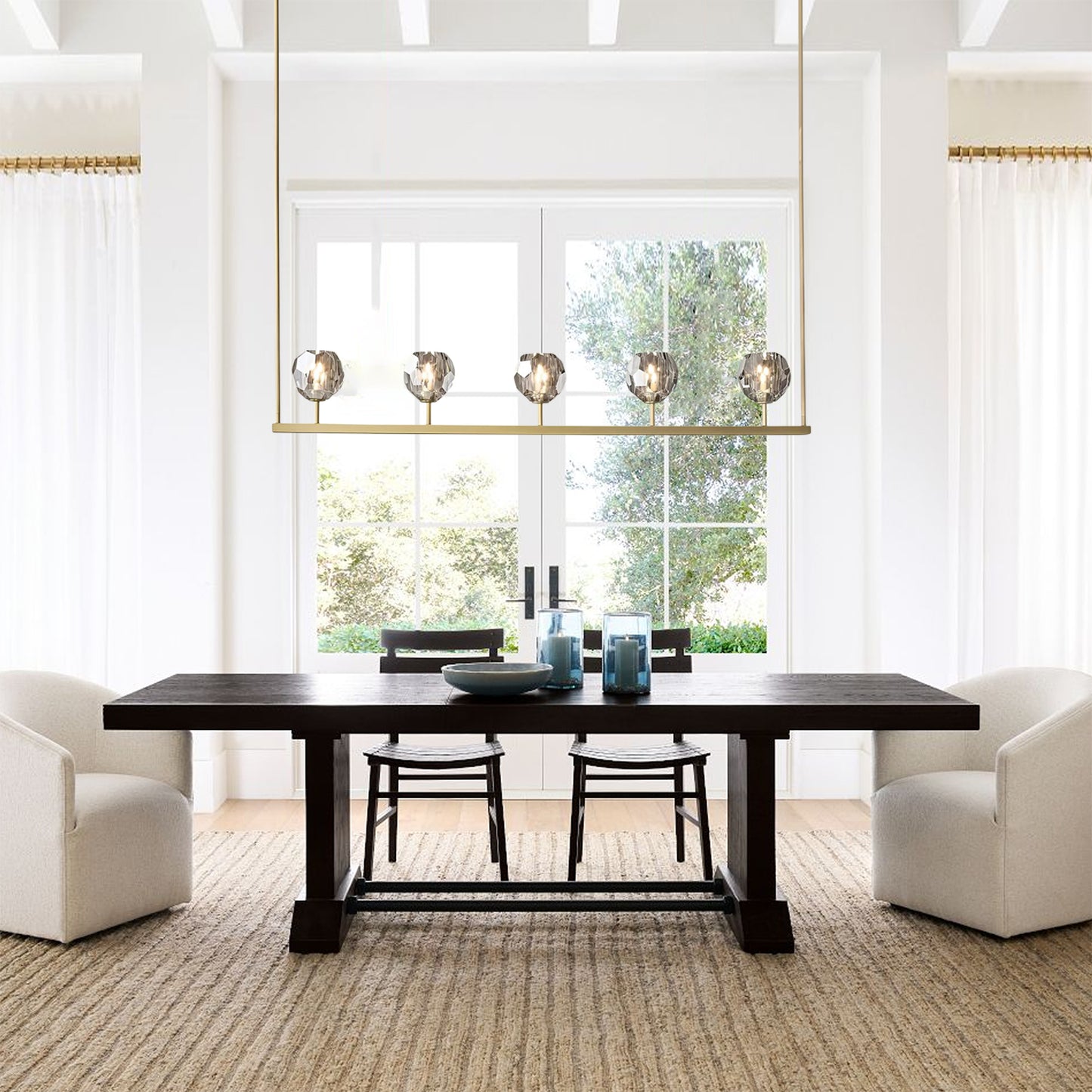 Crystal Glass Linear Chandelier