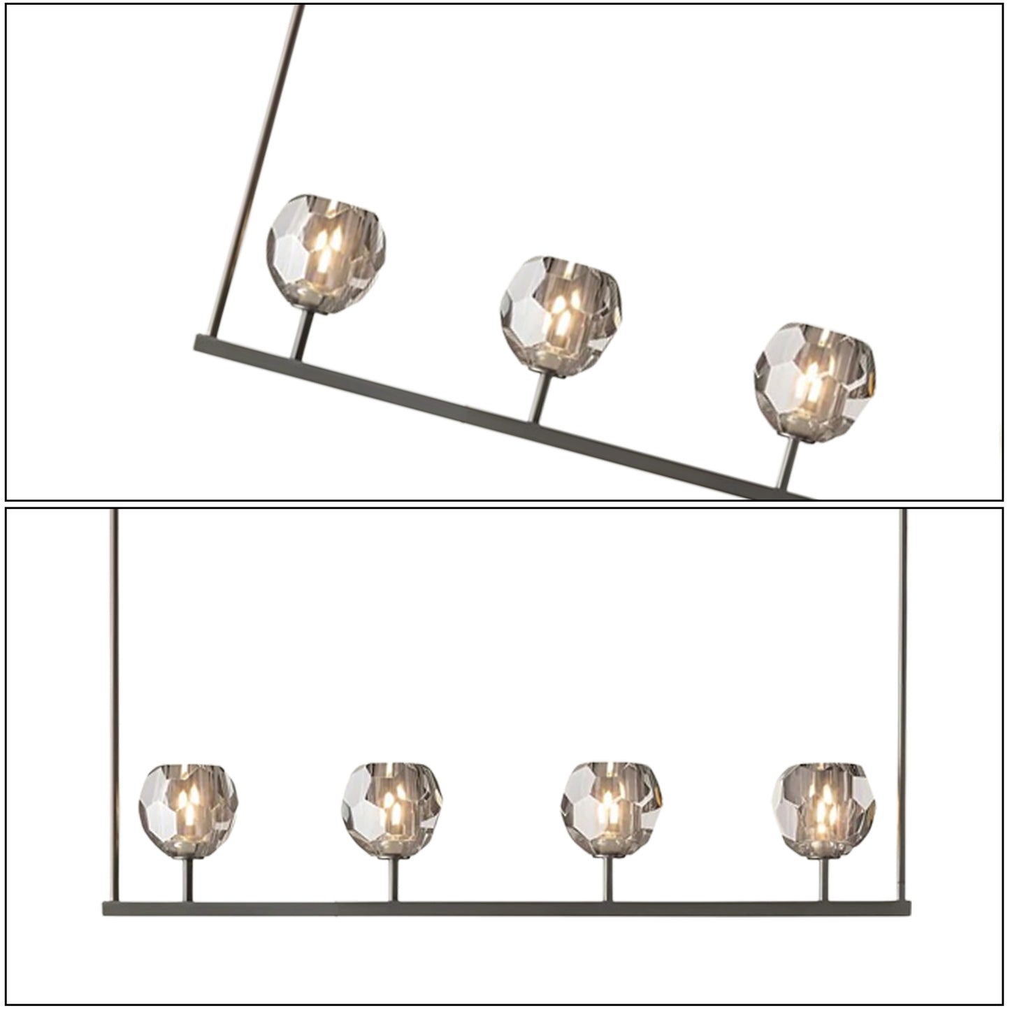 Crystal Glass Linear Chandelier