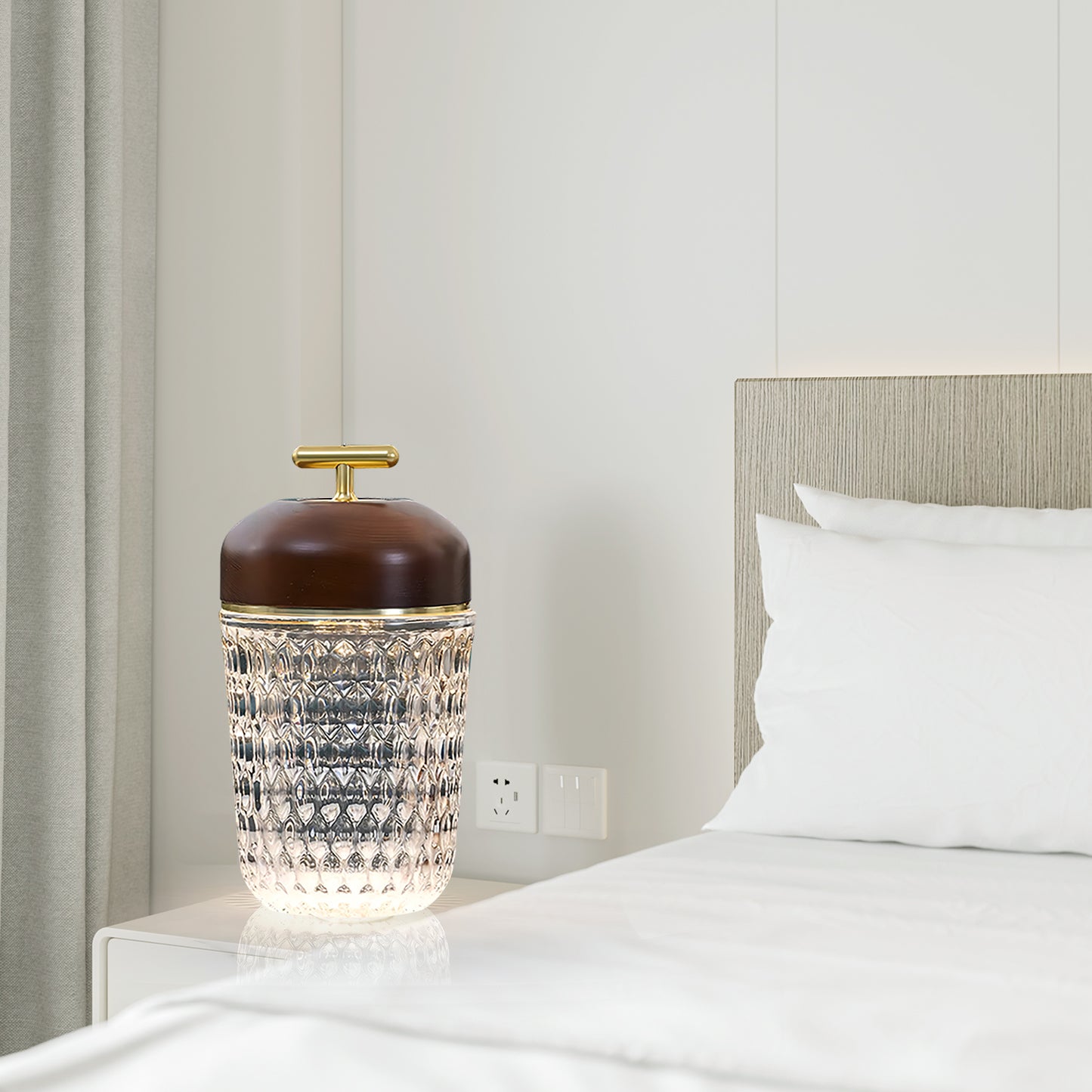 Crystal Pine Cone Table Lamp