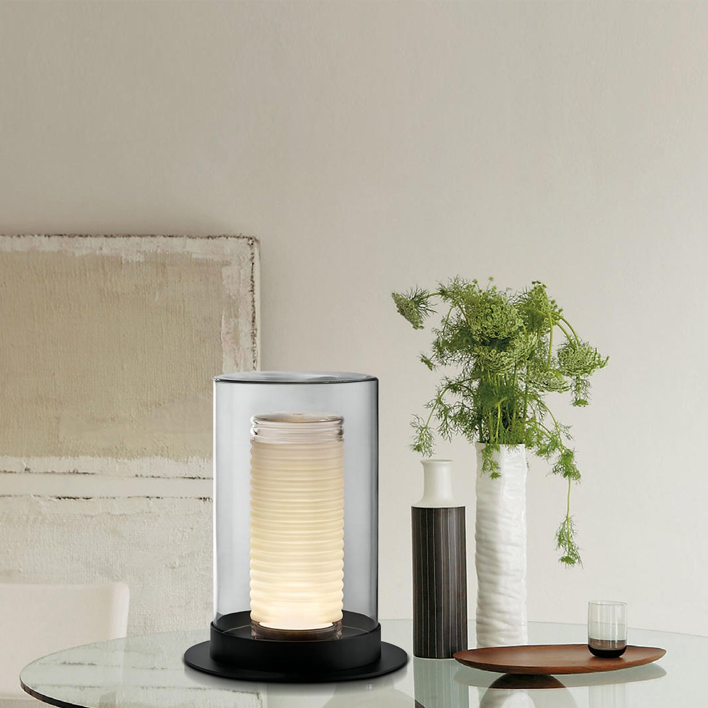 Cylinder Glass Table Lamp