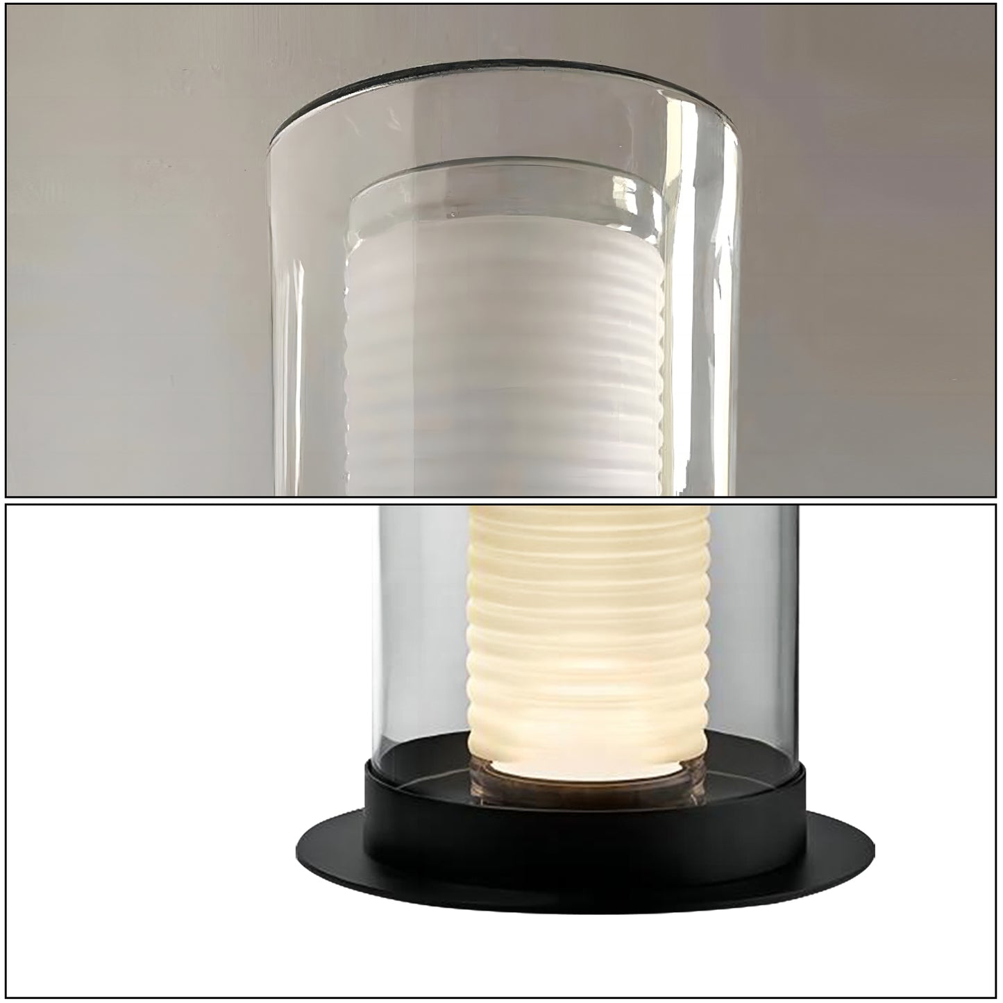 Cylinder Glass Table Lamp