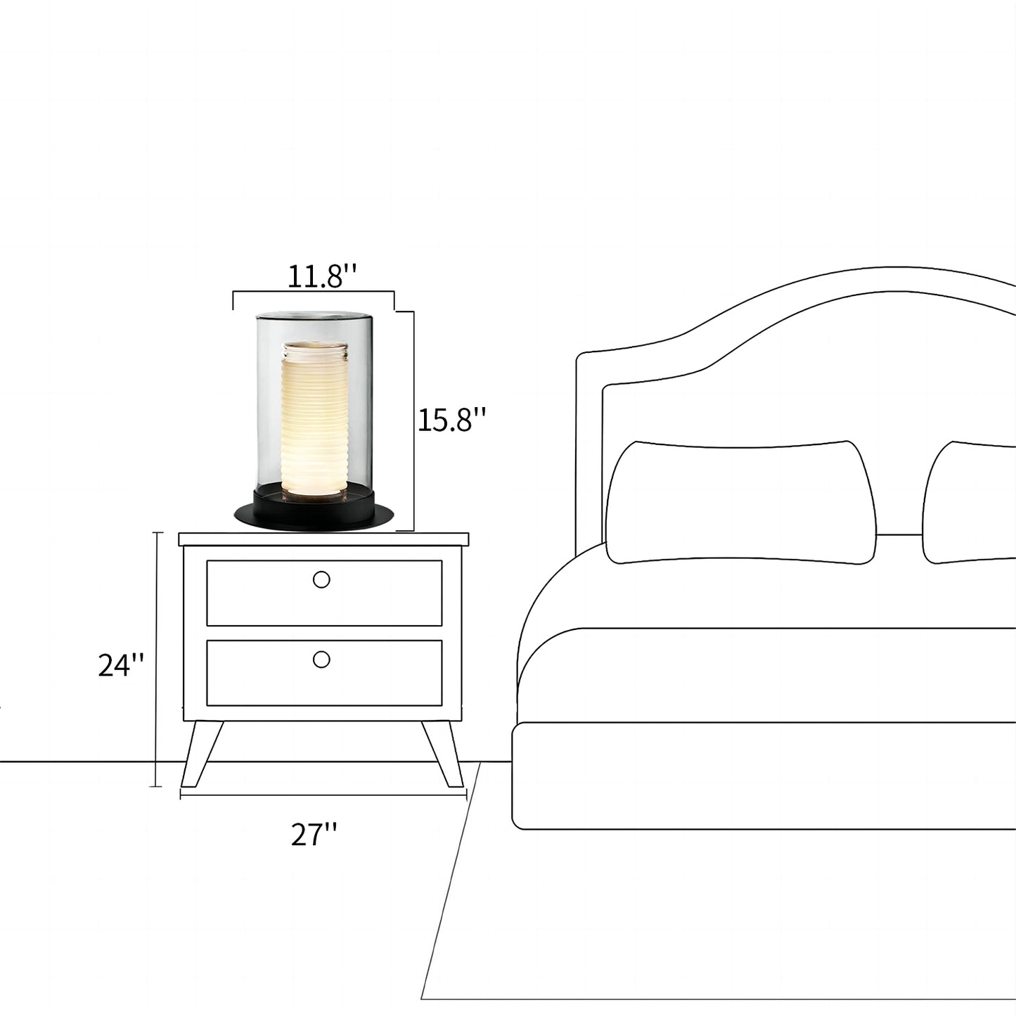 Cylinder Glass Table Lamp