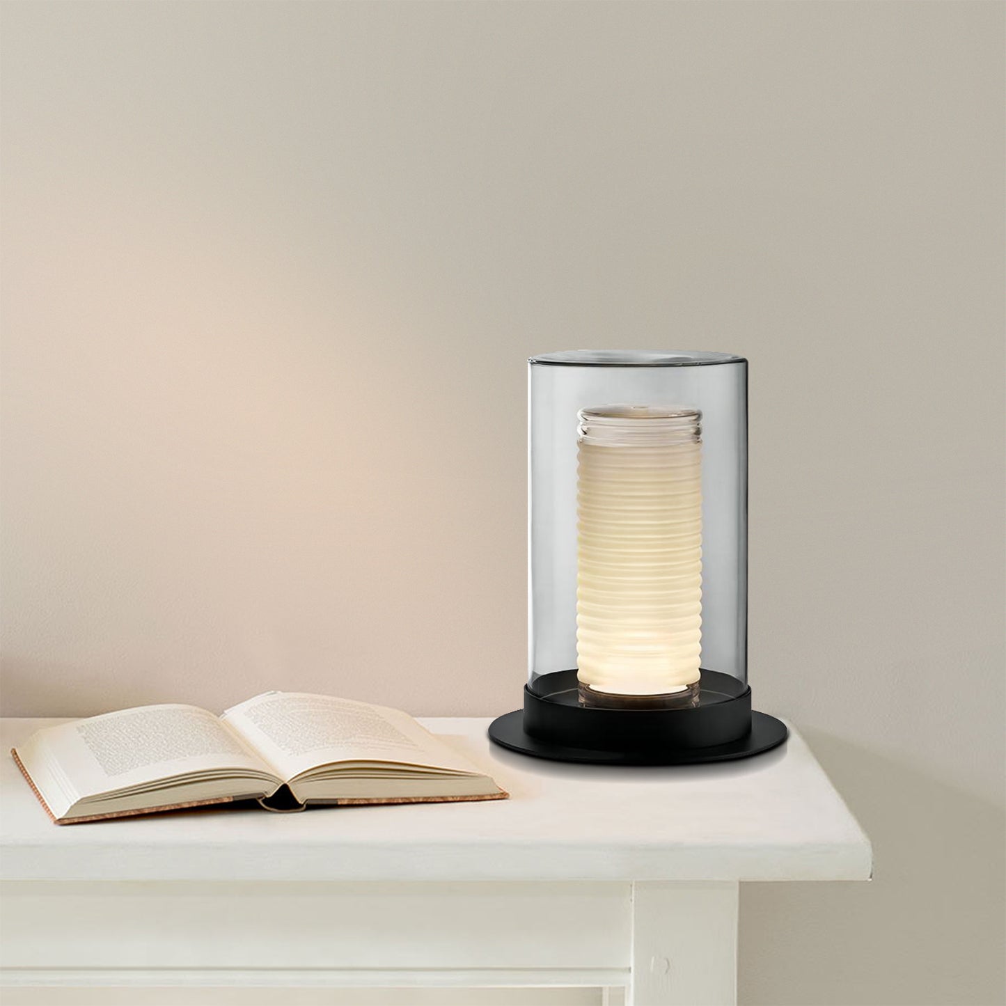 Cylinder Glass Table Lamp