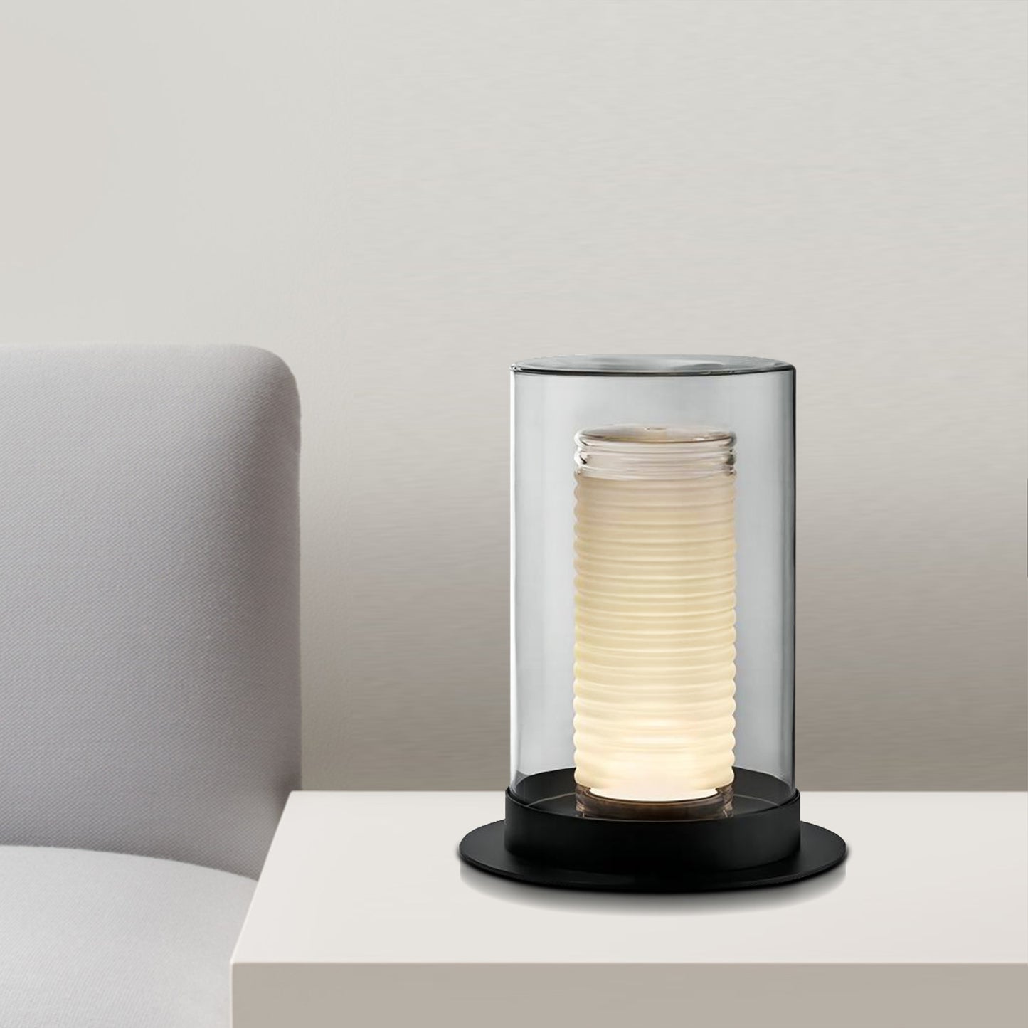 Cylinder Glass Table Lamp
