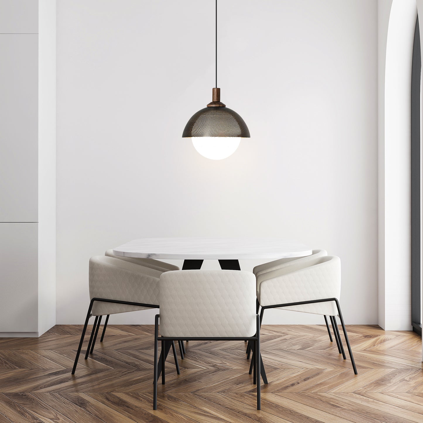 Dome Perforated Pendant Light