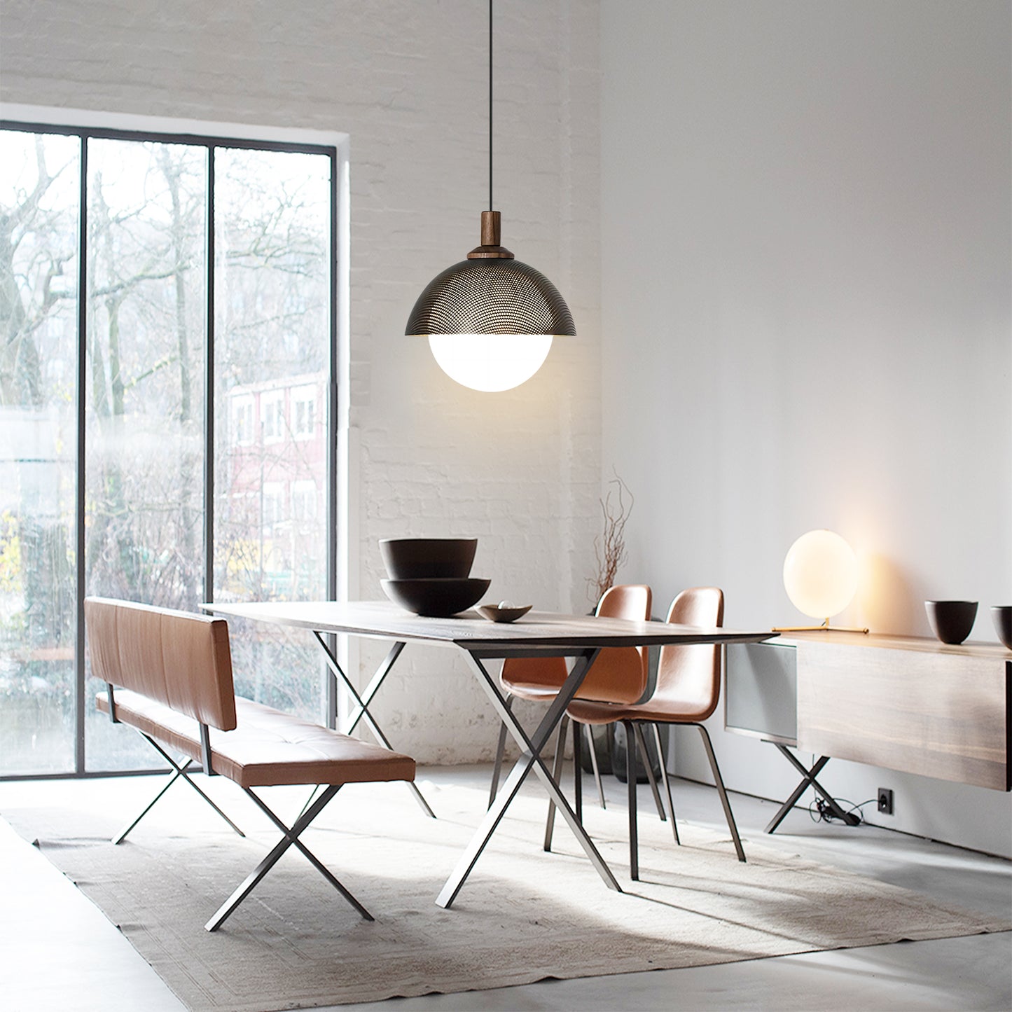 Dome Perforated Pendant Light