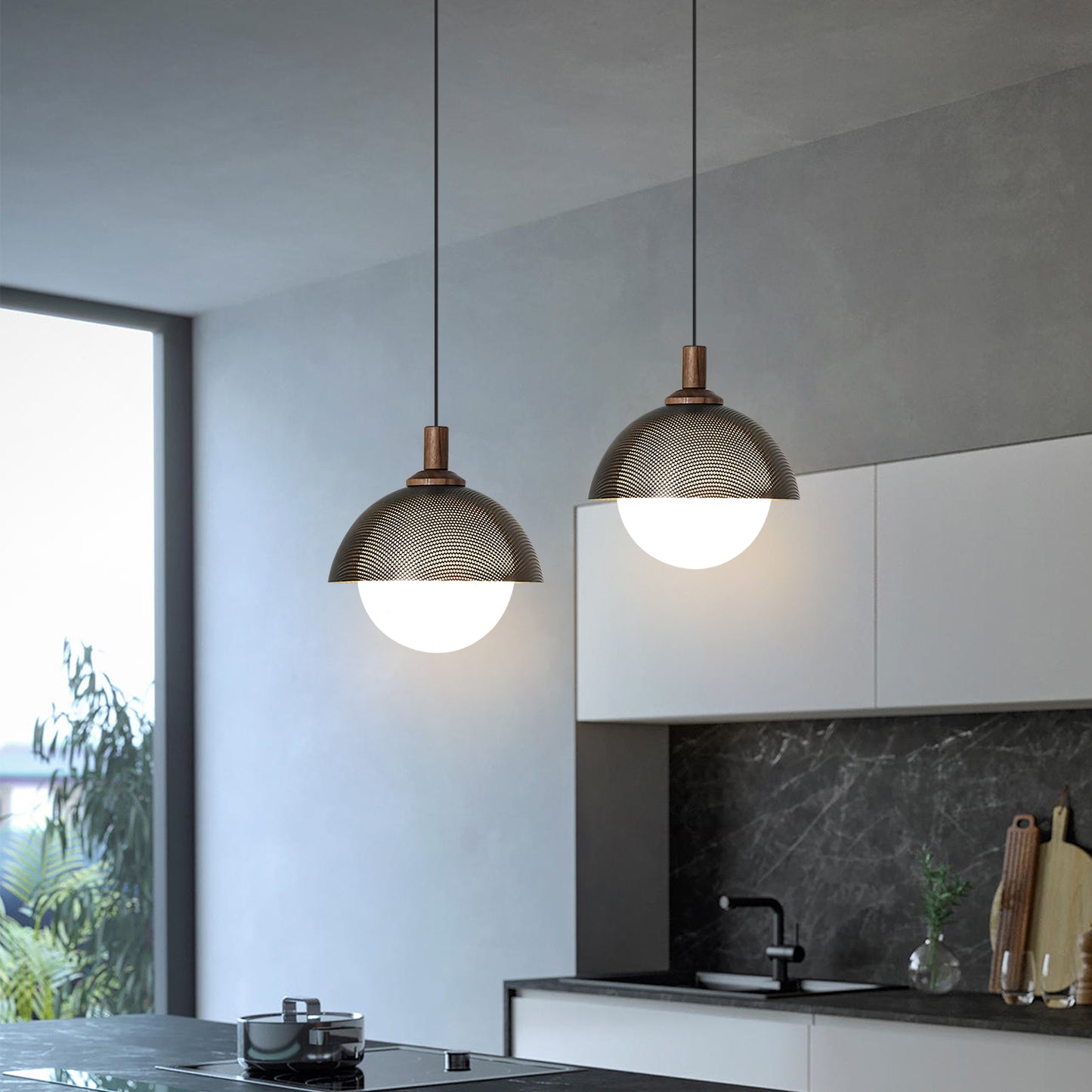 Dome Perforated Pendant Light