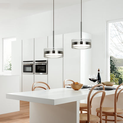 Drum-Shaped Pendant Light