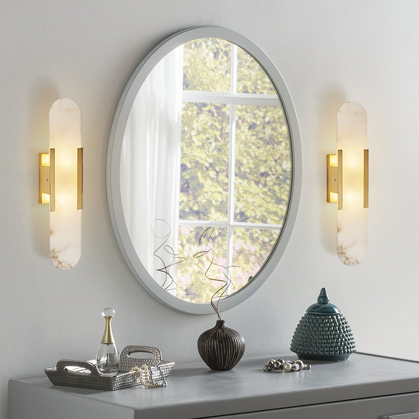 Elongated Alabaster Sconce