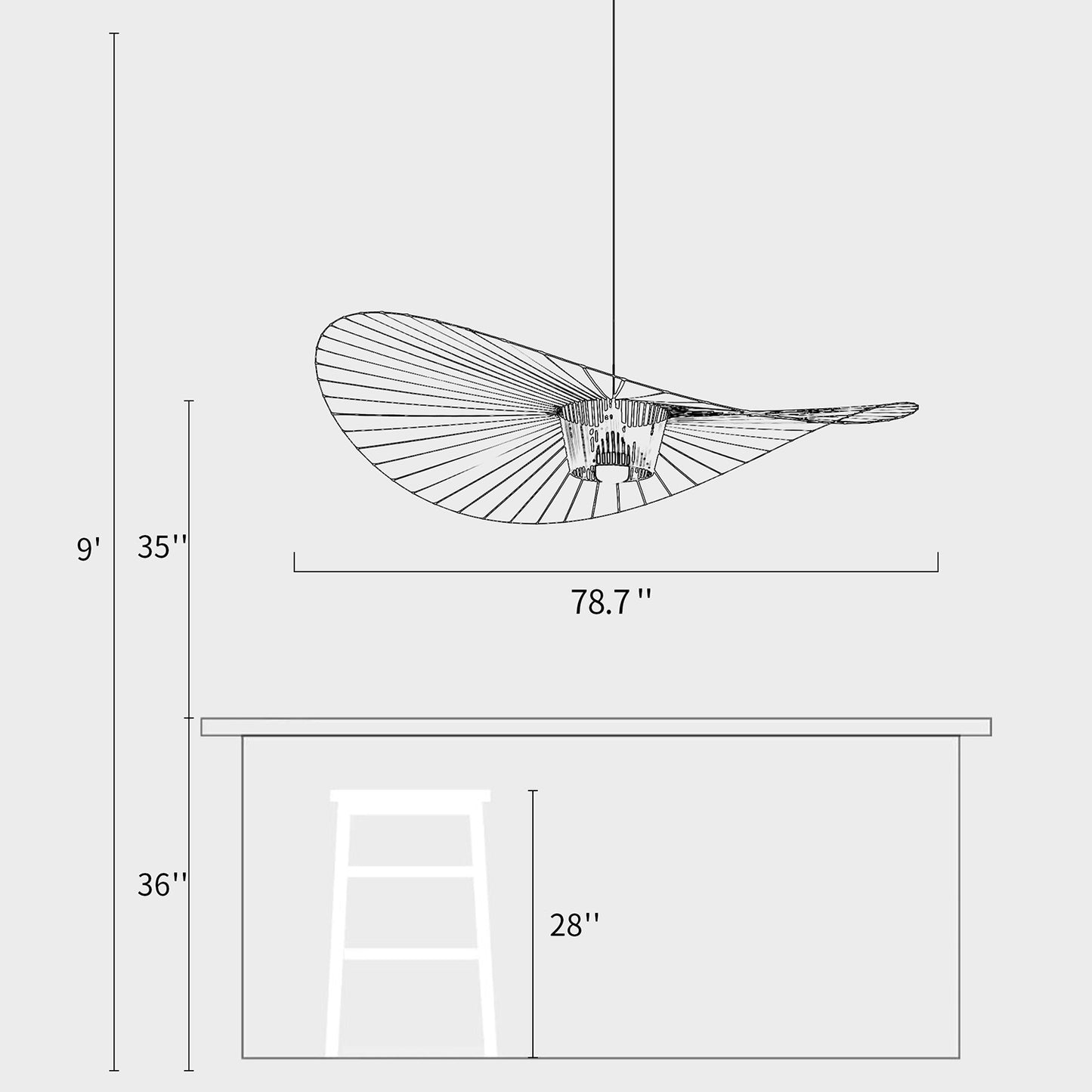 French Straw Hat Pendant