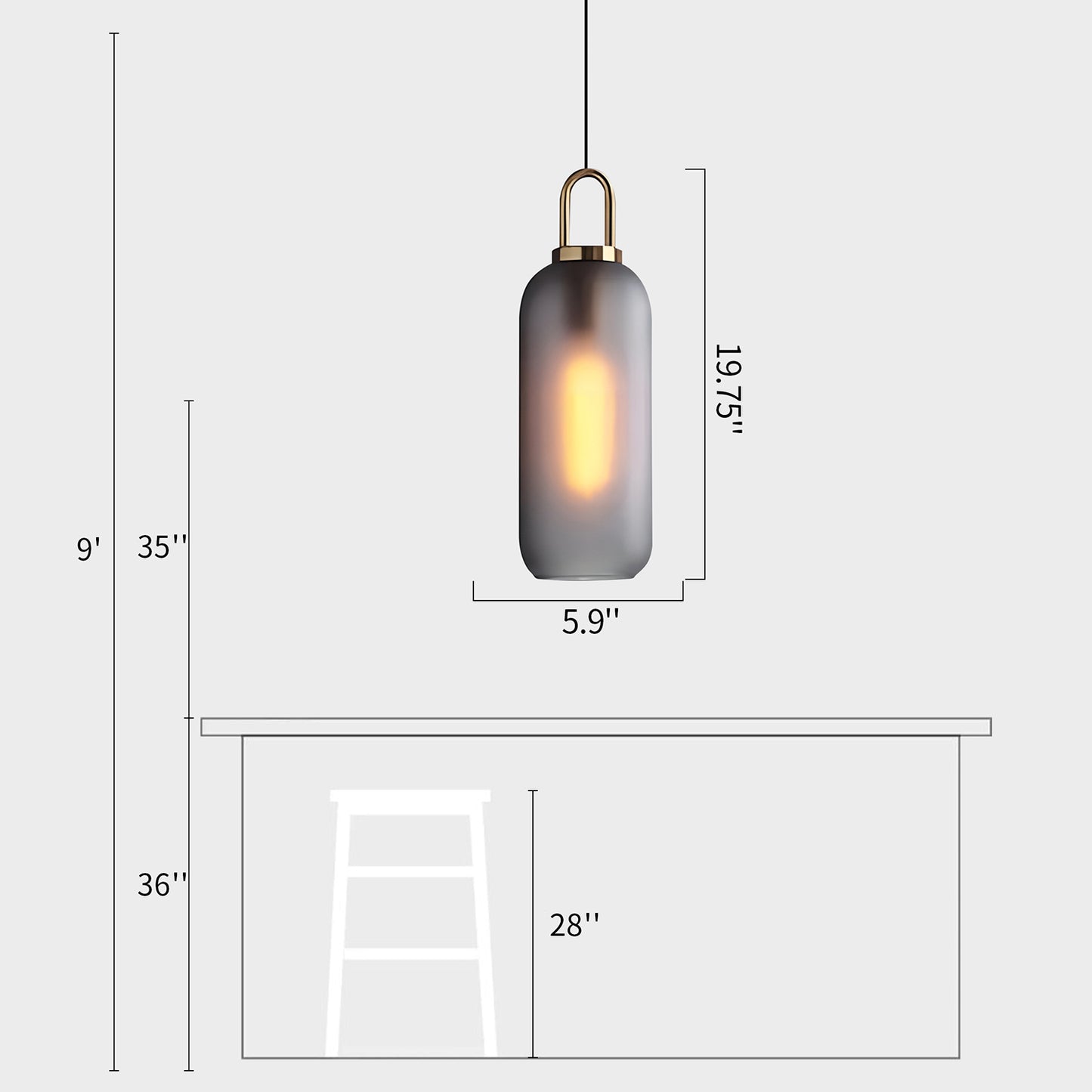 Frosted Glass Pendant Lamp