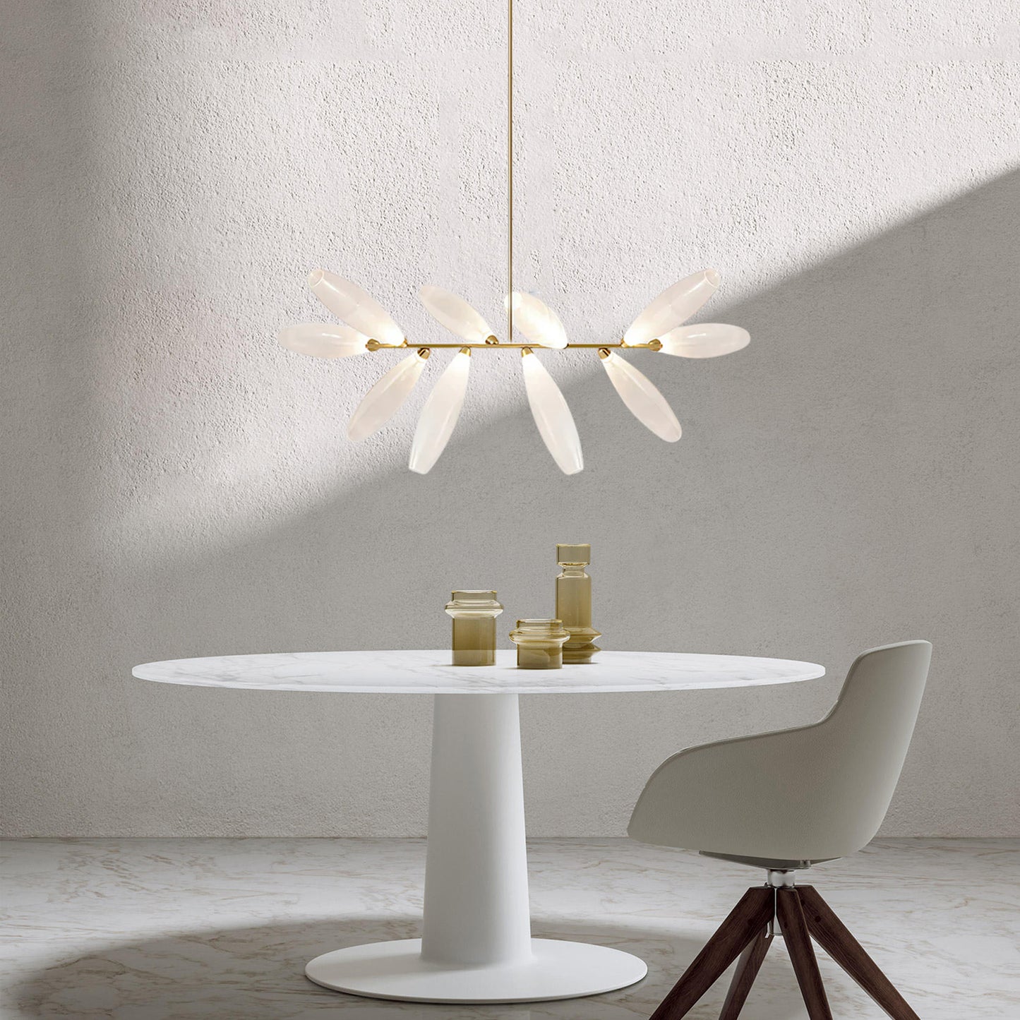 Frosted Grain Glass Chandelier