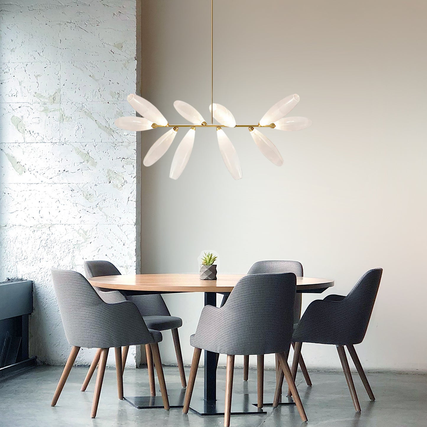 Frosted Grain Glass Chandelier