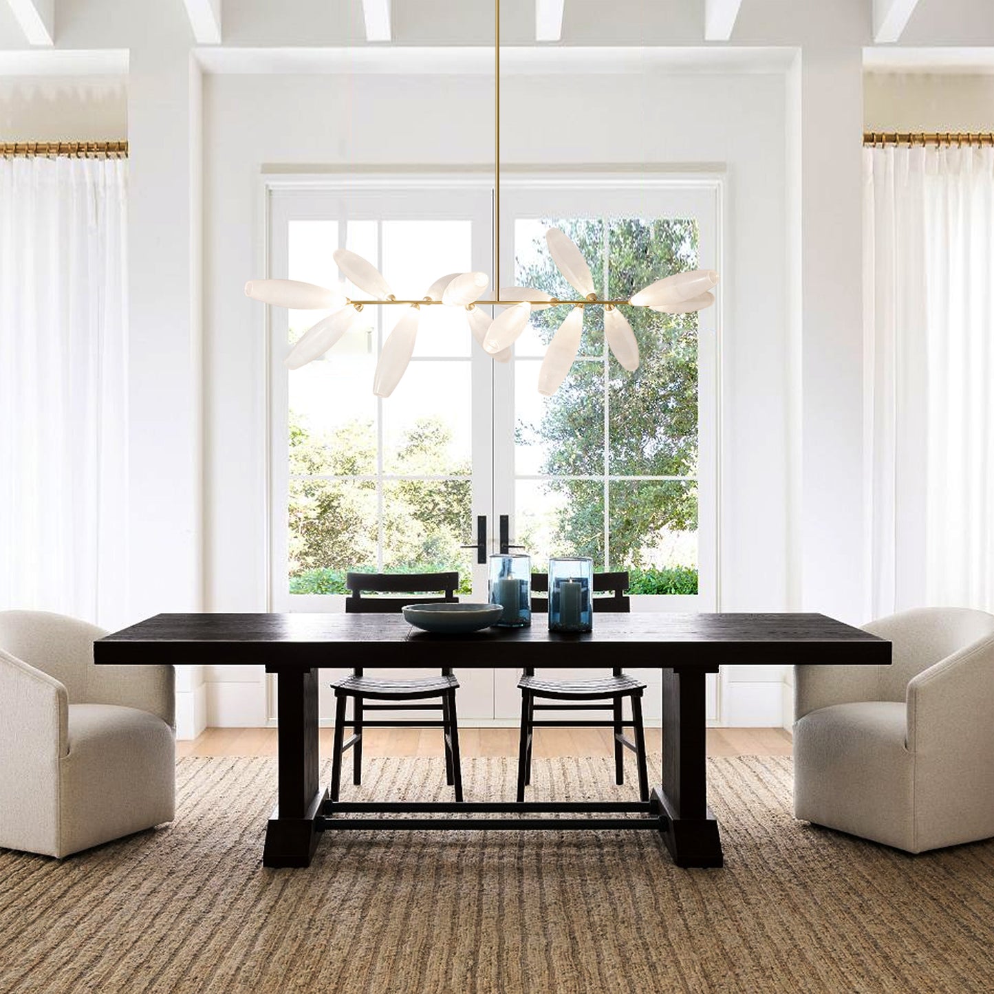 Frosted Grain Glass Chandelier