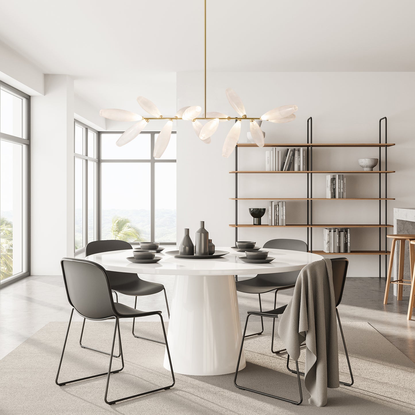 Frosted Grain Glass Chandelier