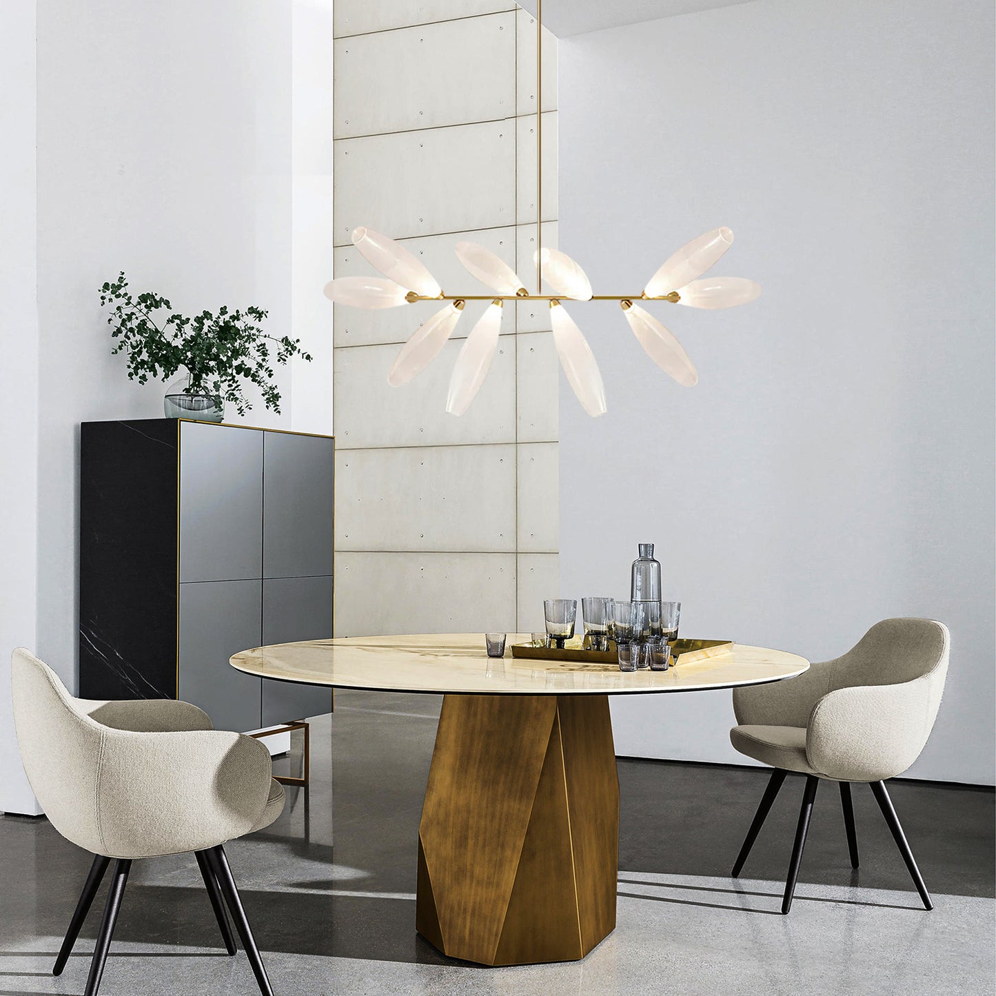 Frosted Grain Glass Chandelier