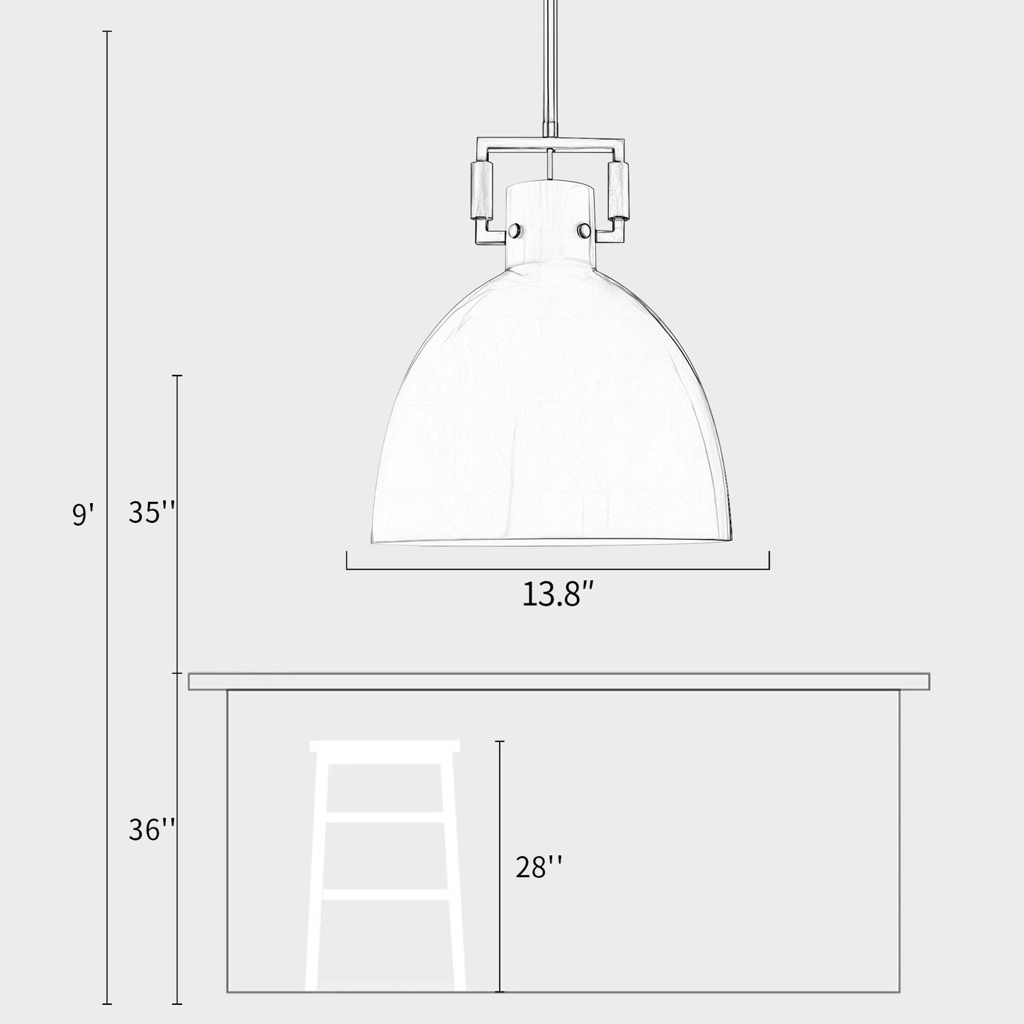 Glass Cloche Pendant Light