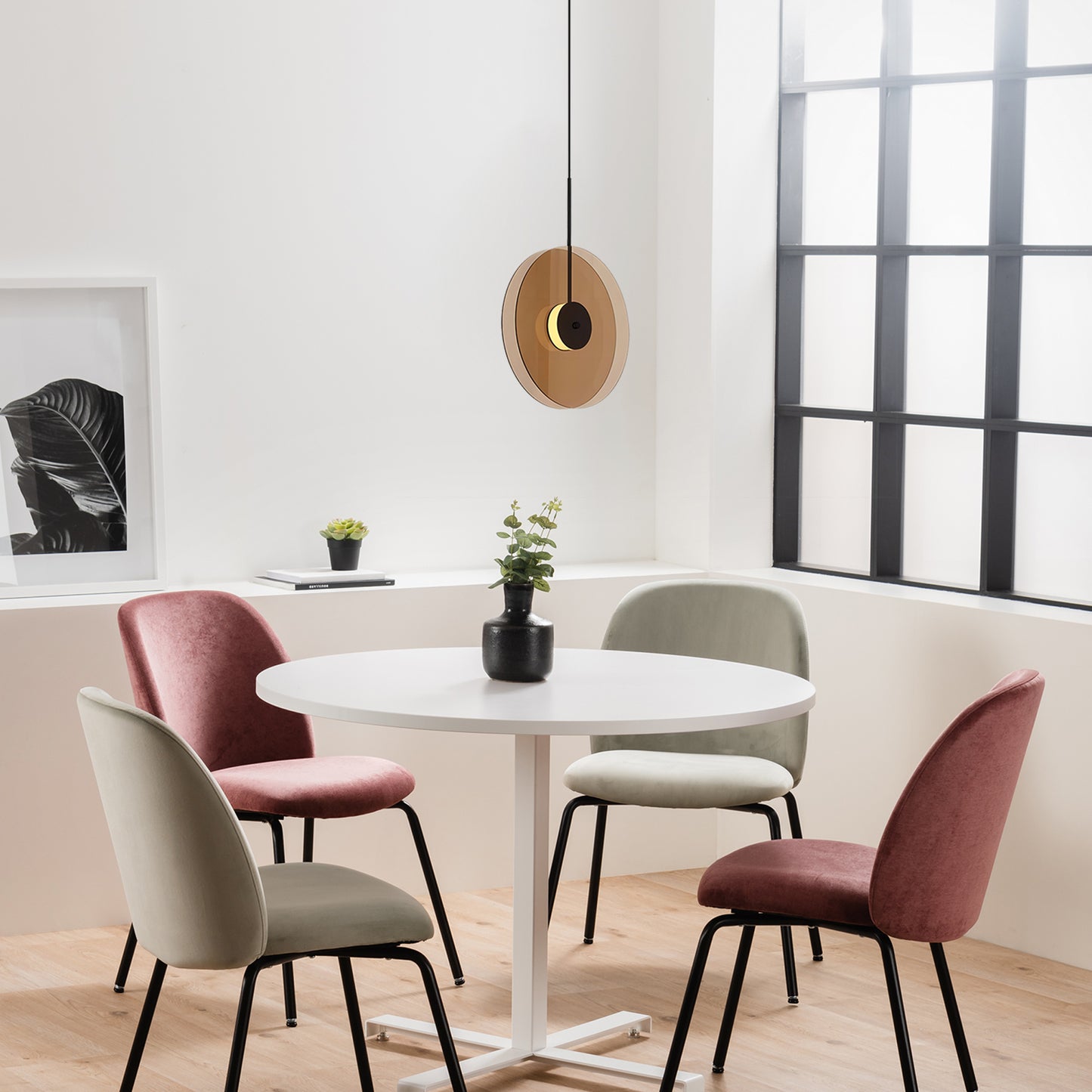 Glass Disc Pendant Light