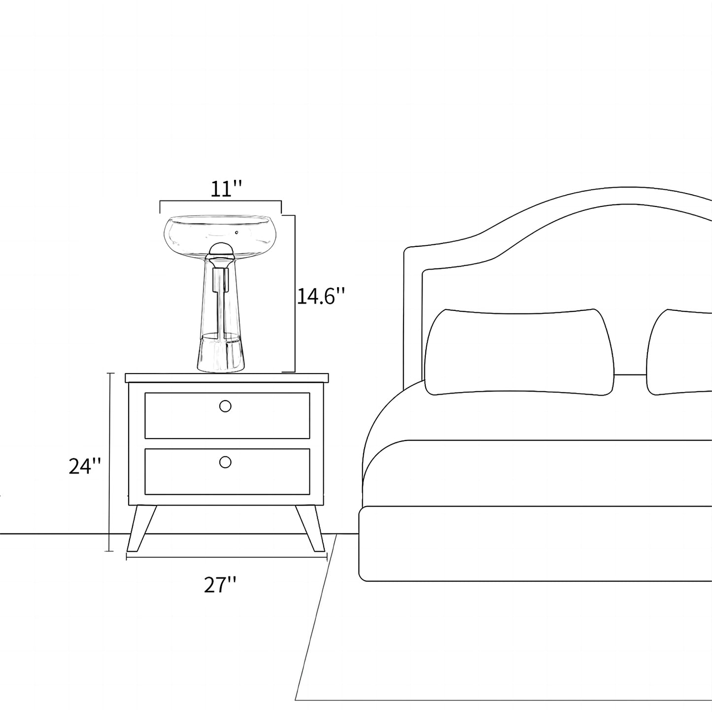Goblet Glass Table Lamp