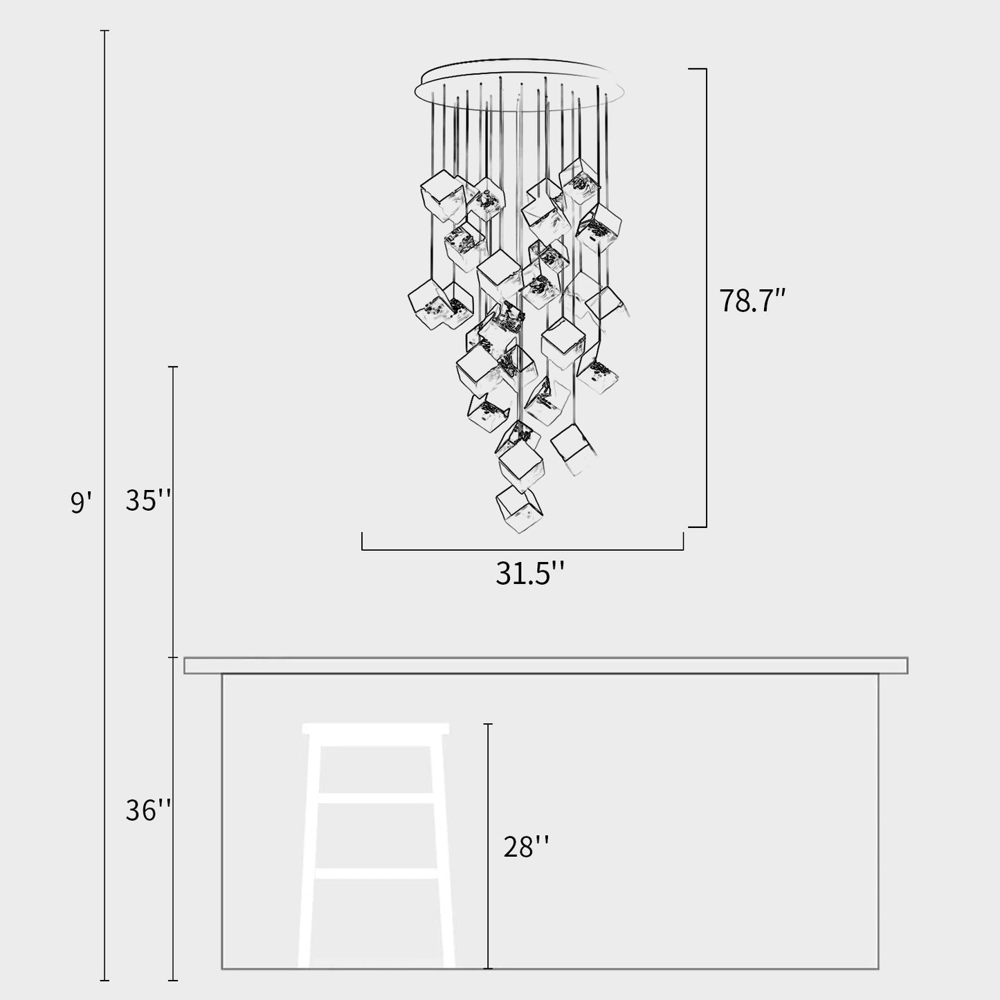 Ice Crystal Cube Pendant