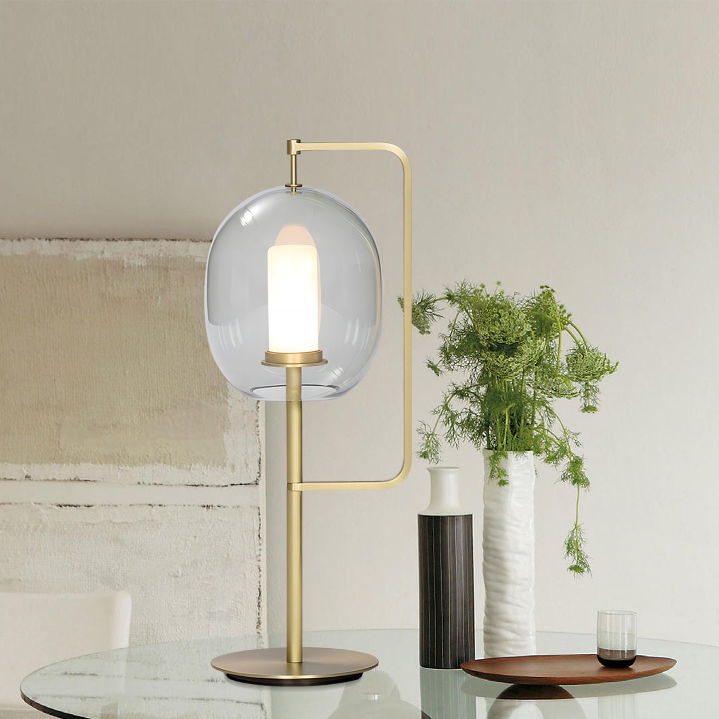 Lantern Glass Table Lamp
