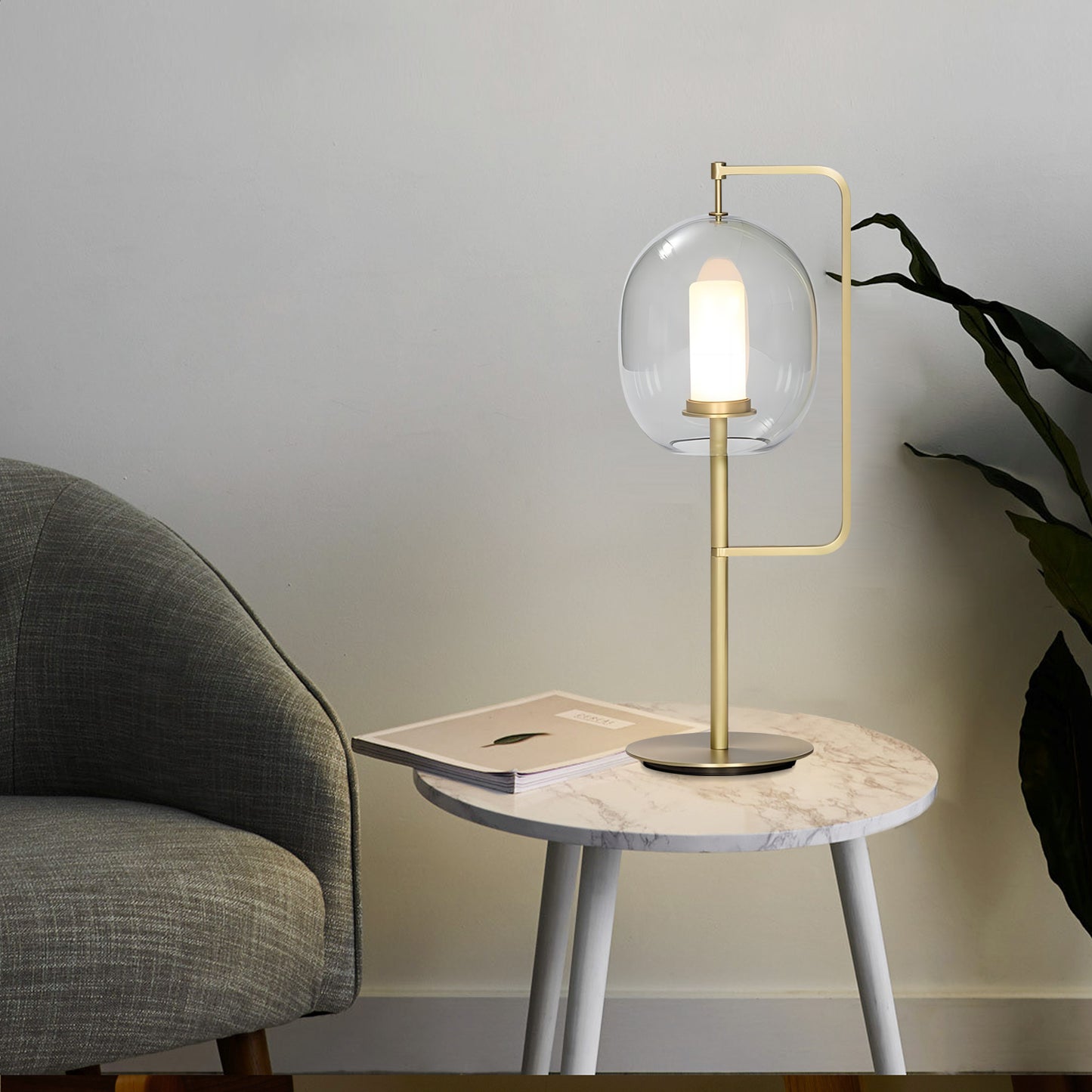 Lantern Glass Table Lamp