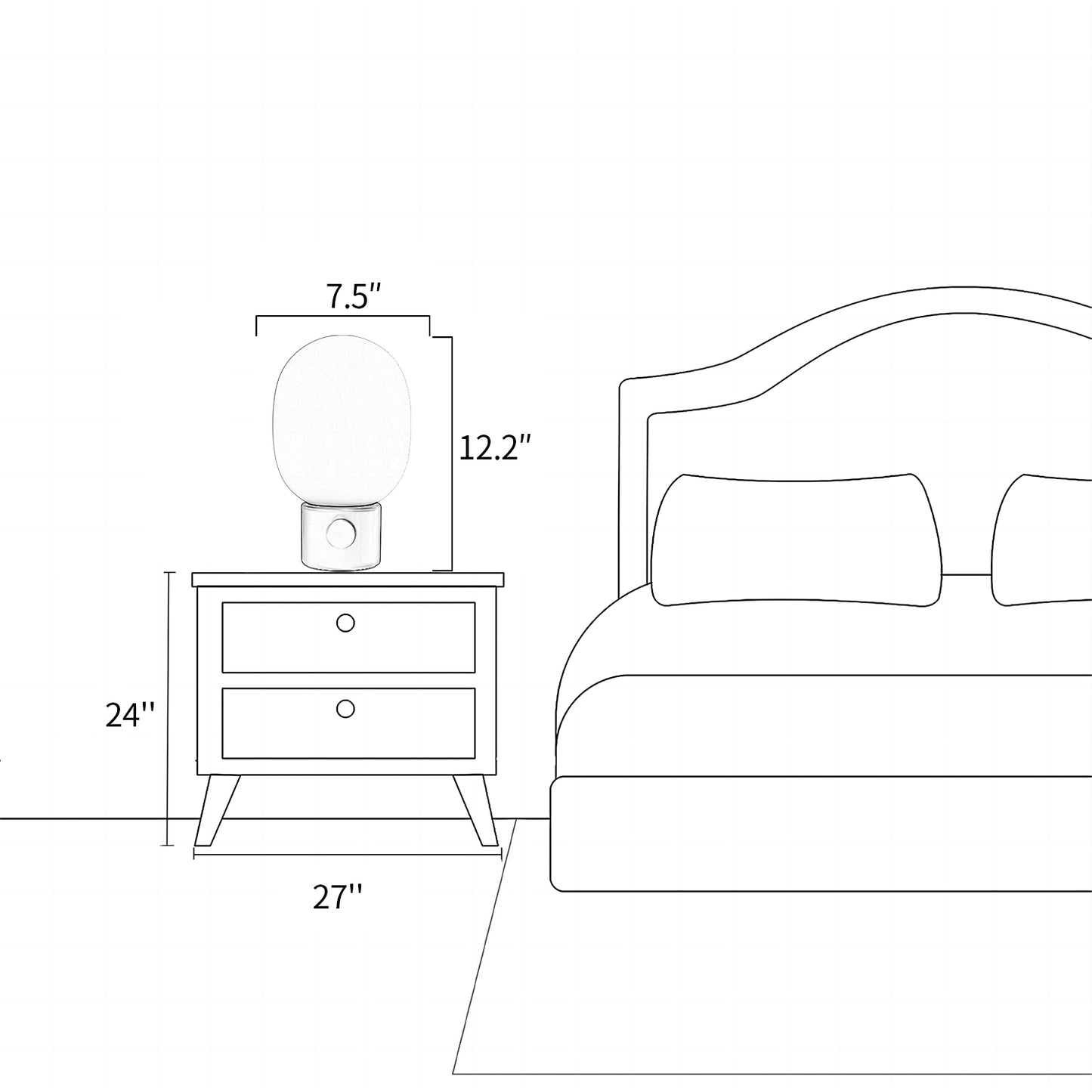 Large Glass Table Lamp