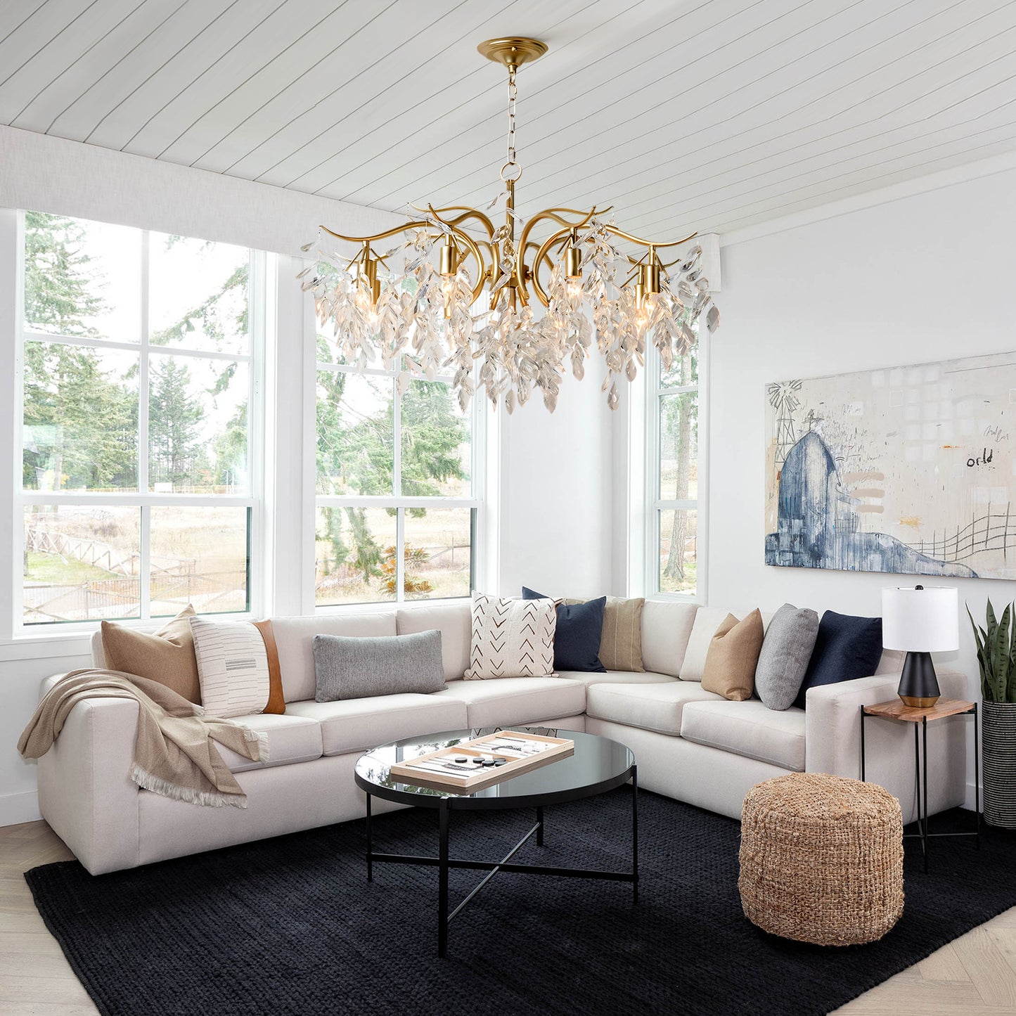 Leaf Crystal Chandelier