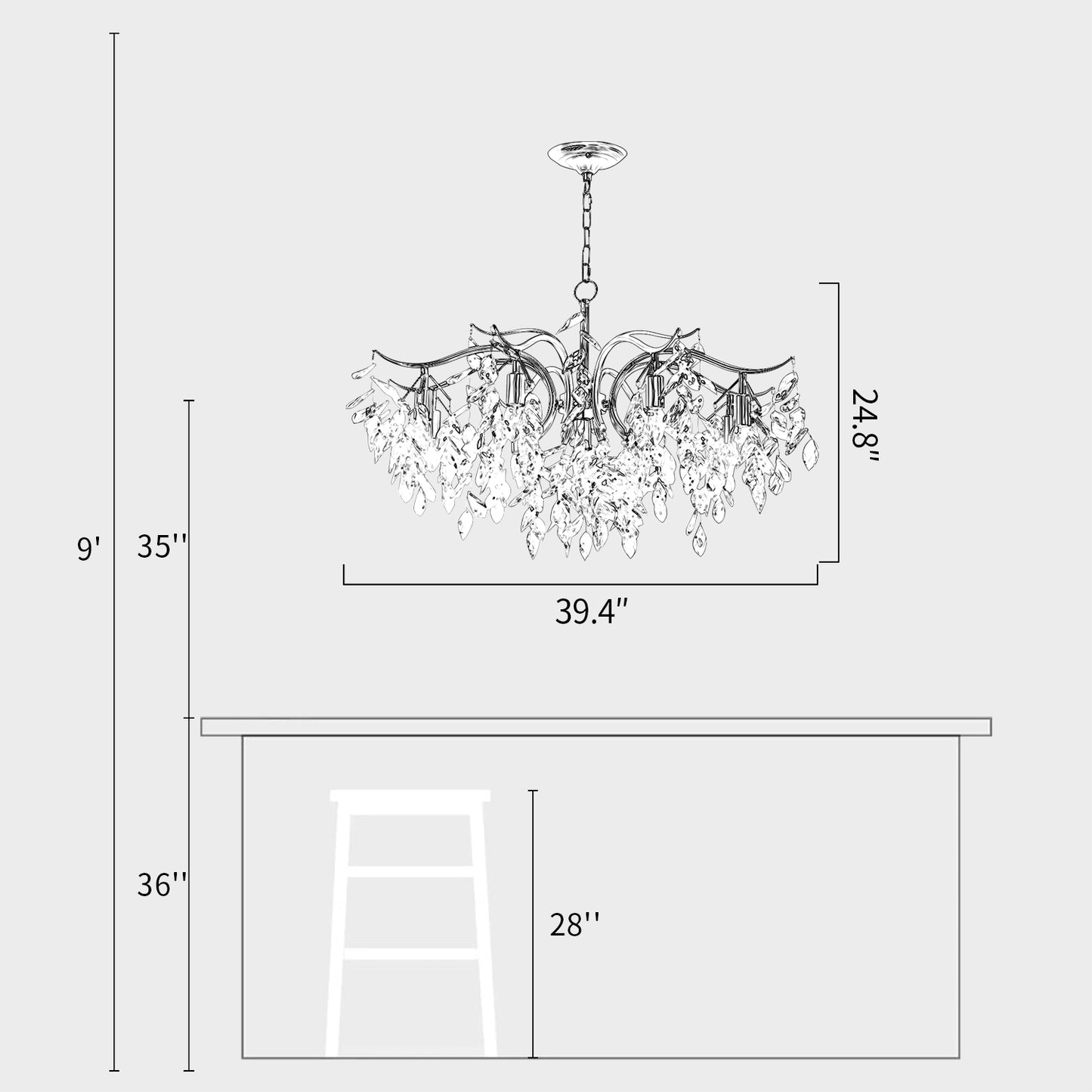 Leaf Crystal Chandelier