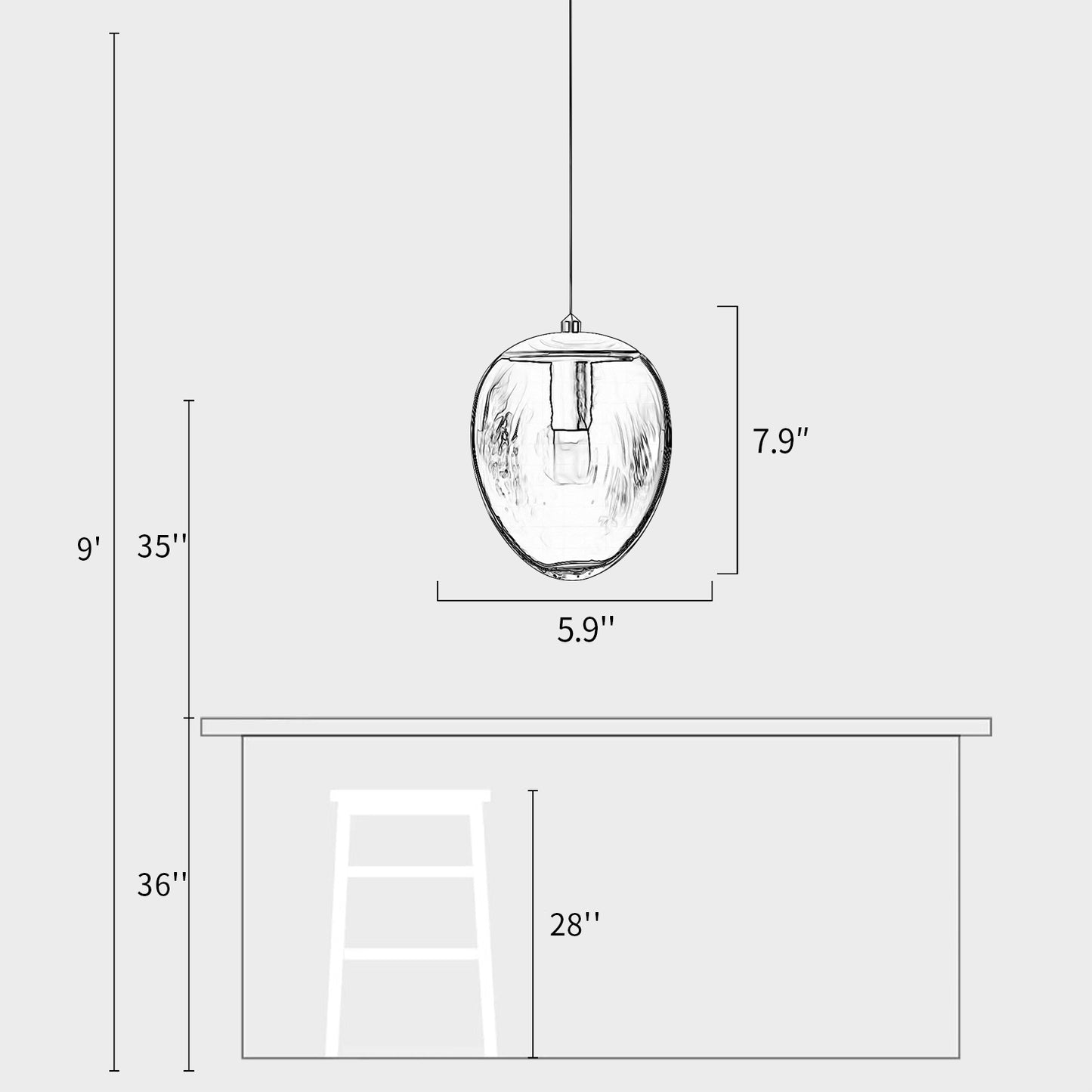Leaf Oval Pendant Light