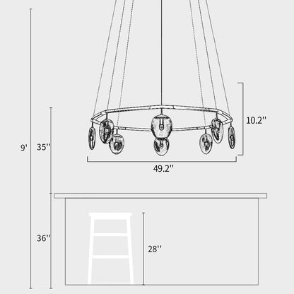 Leaf Oval Ring Chandelier