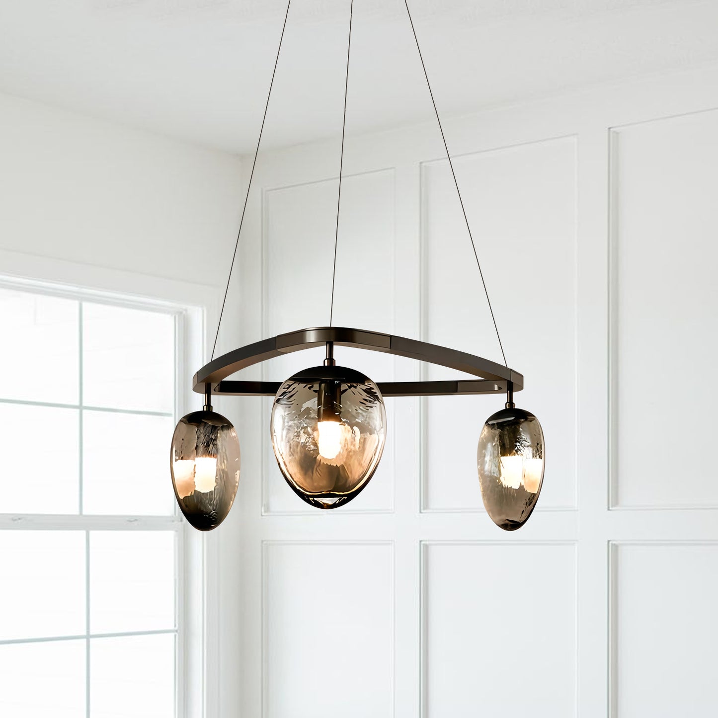 Leaf Oval Triple Chandelier