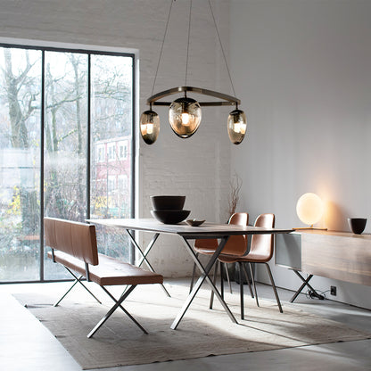 Leaf Oval Triple Chandelier